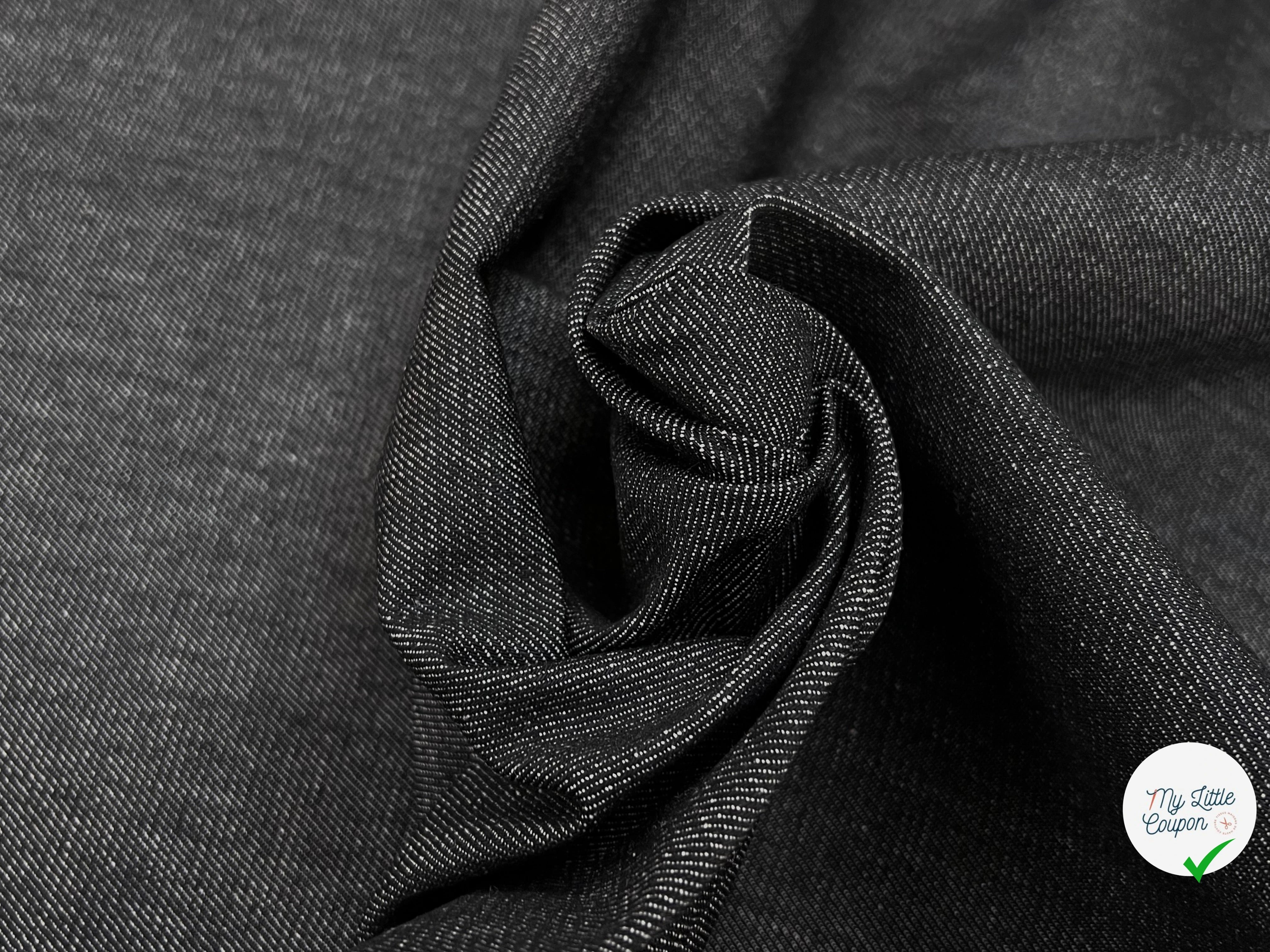 DENIM PRESTIGE SANMERO BLACK 100% COTON - My Little Coupon