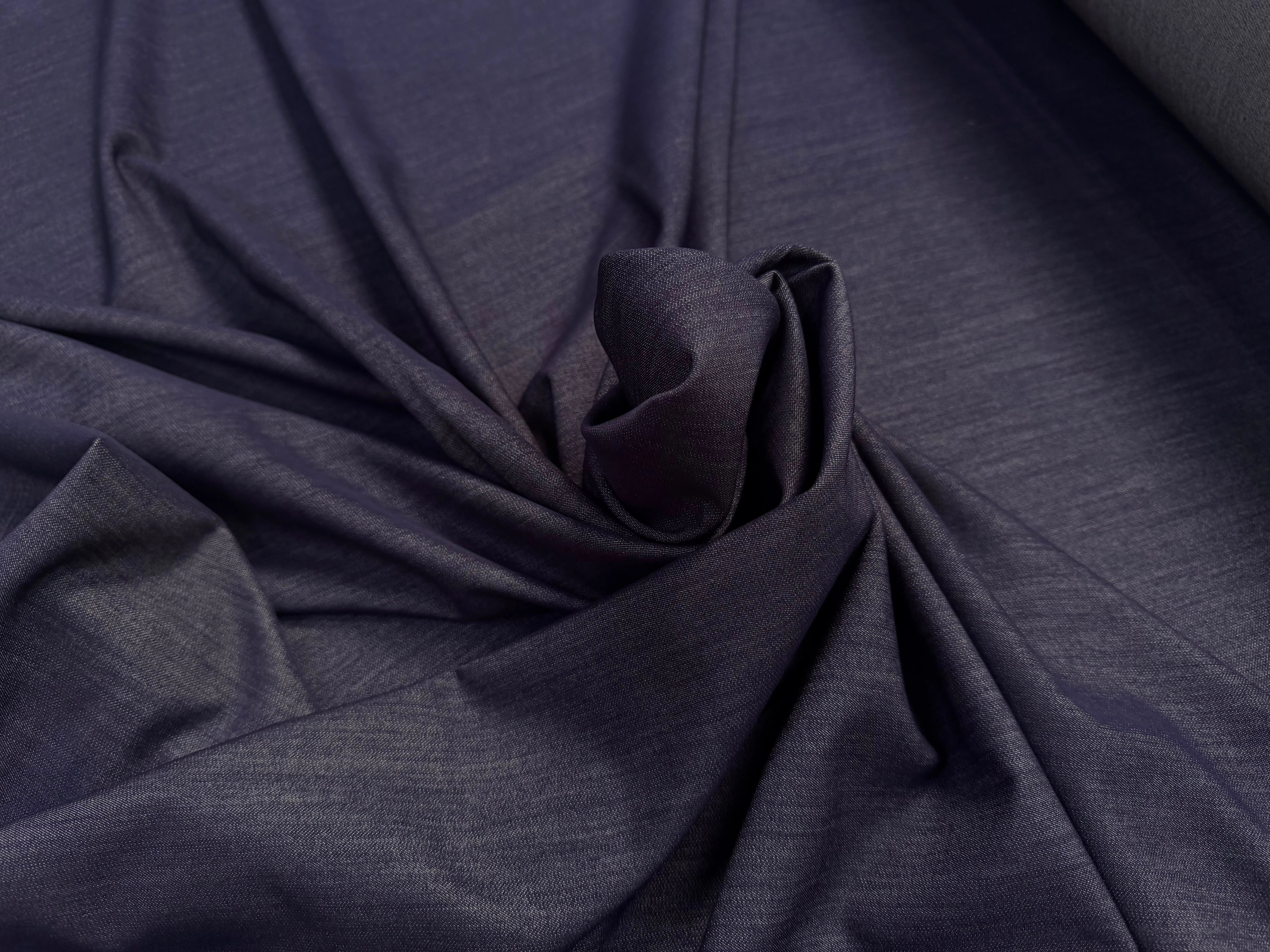 DENIM STRETCH POLYVISCOSE NAVY - My Little Coupon