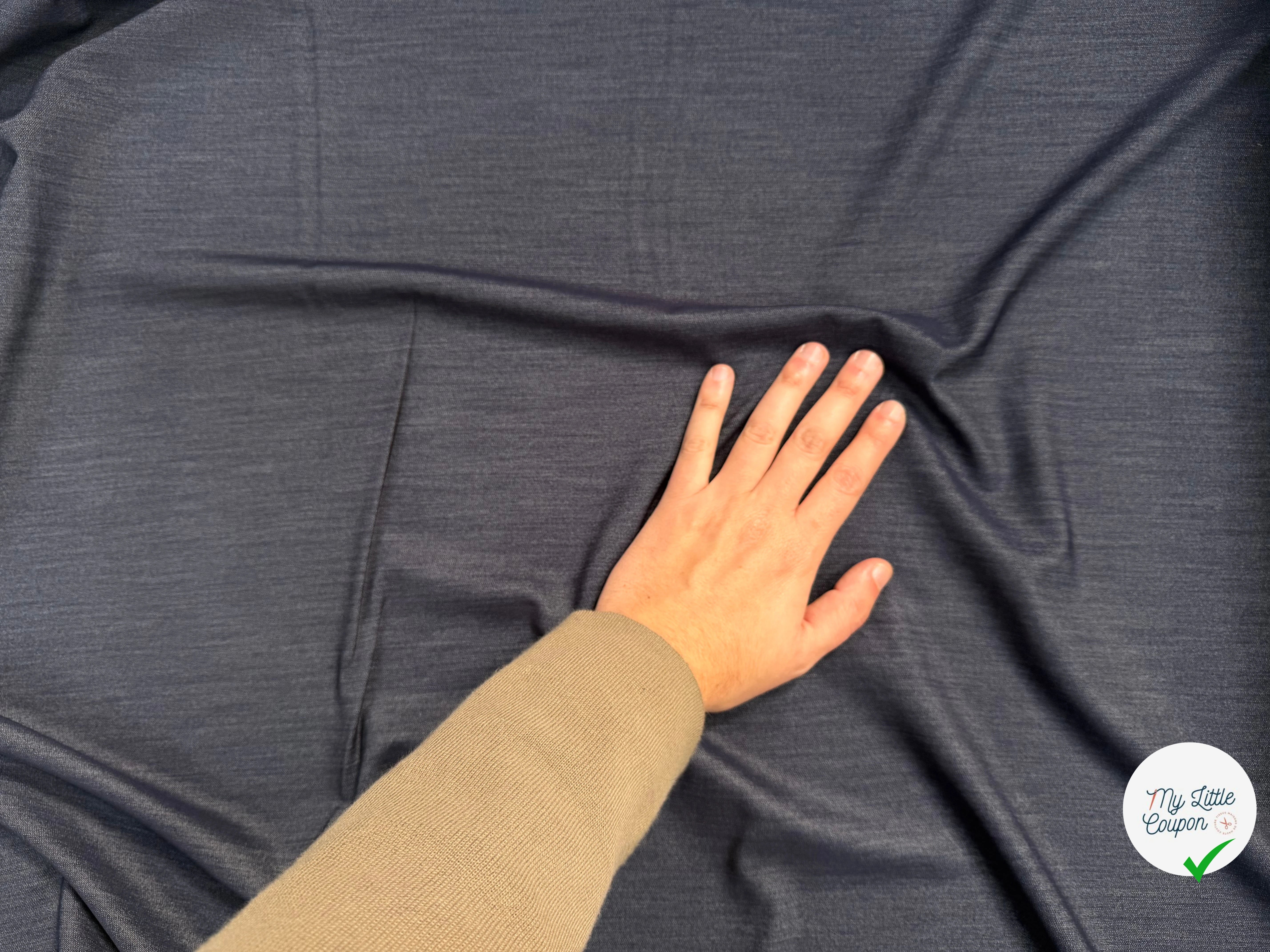 DENIM STRETCH POLYVISCOSE NAVY - My Little Coupon