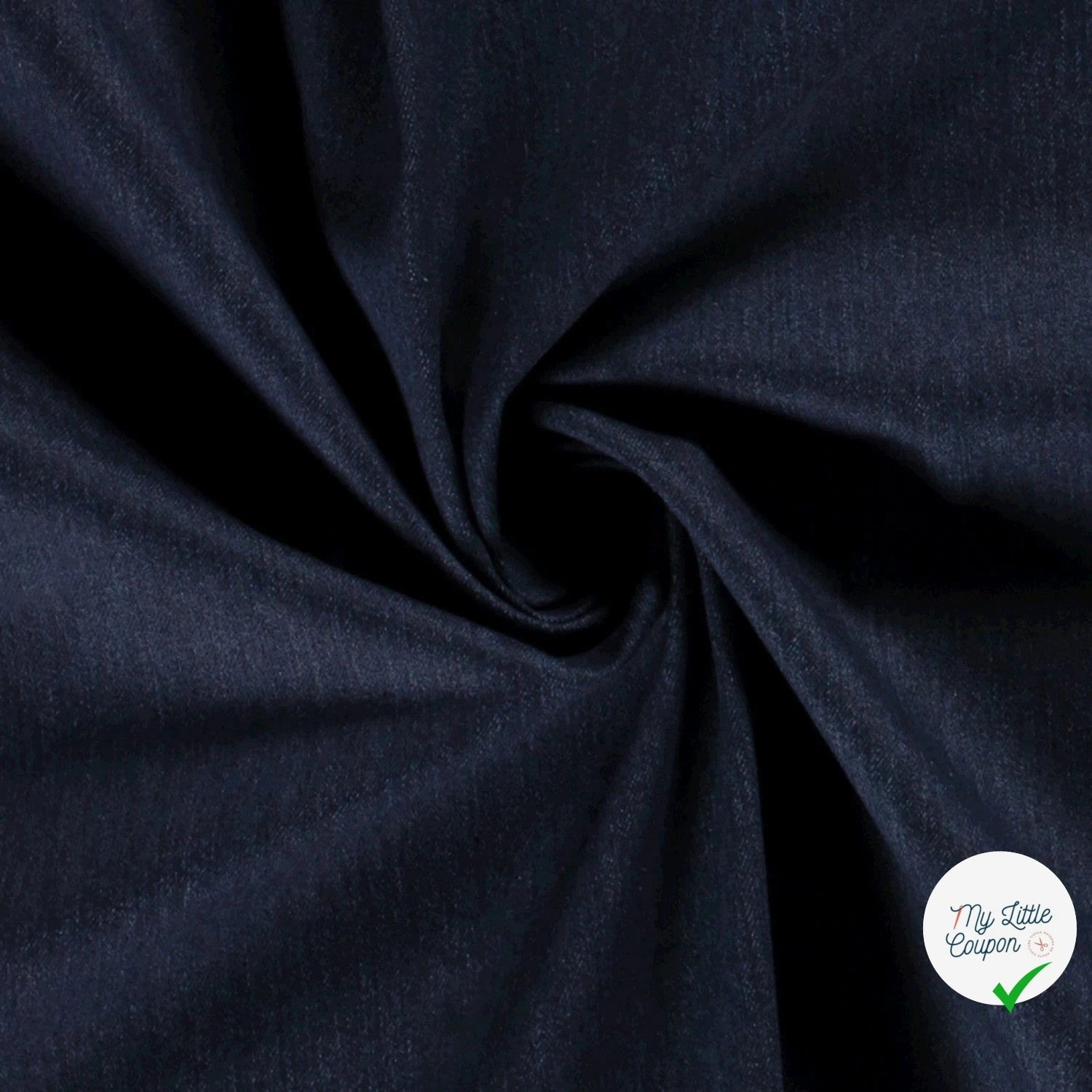 DENIM STRETCH PRÉ-LAVÉ BLEU MARINE 70% COTON - My Little Coupon
