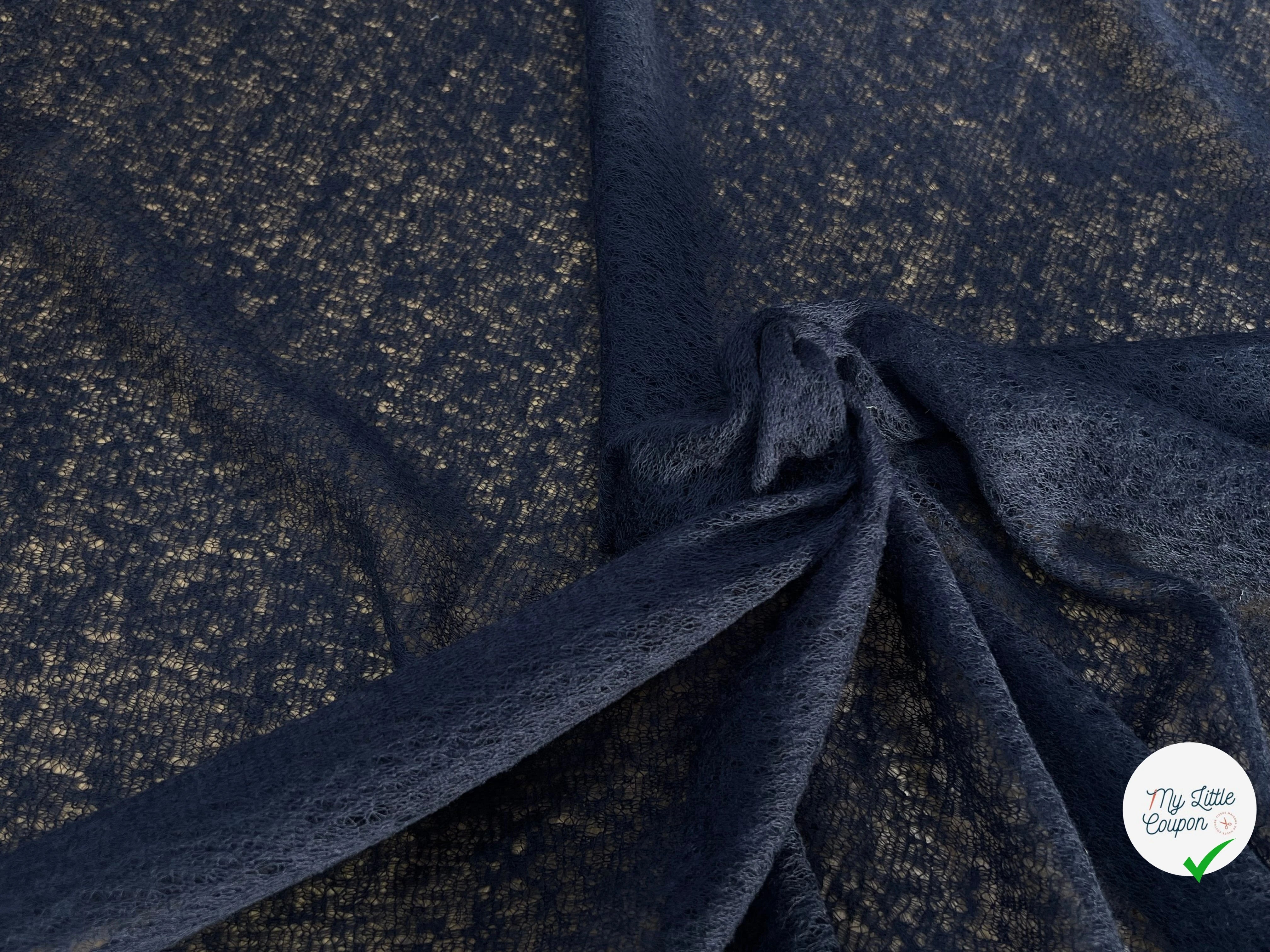 DENTELLE CHARMILLE LAINE MERINOS BLEU MARINE - My Little Coupon