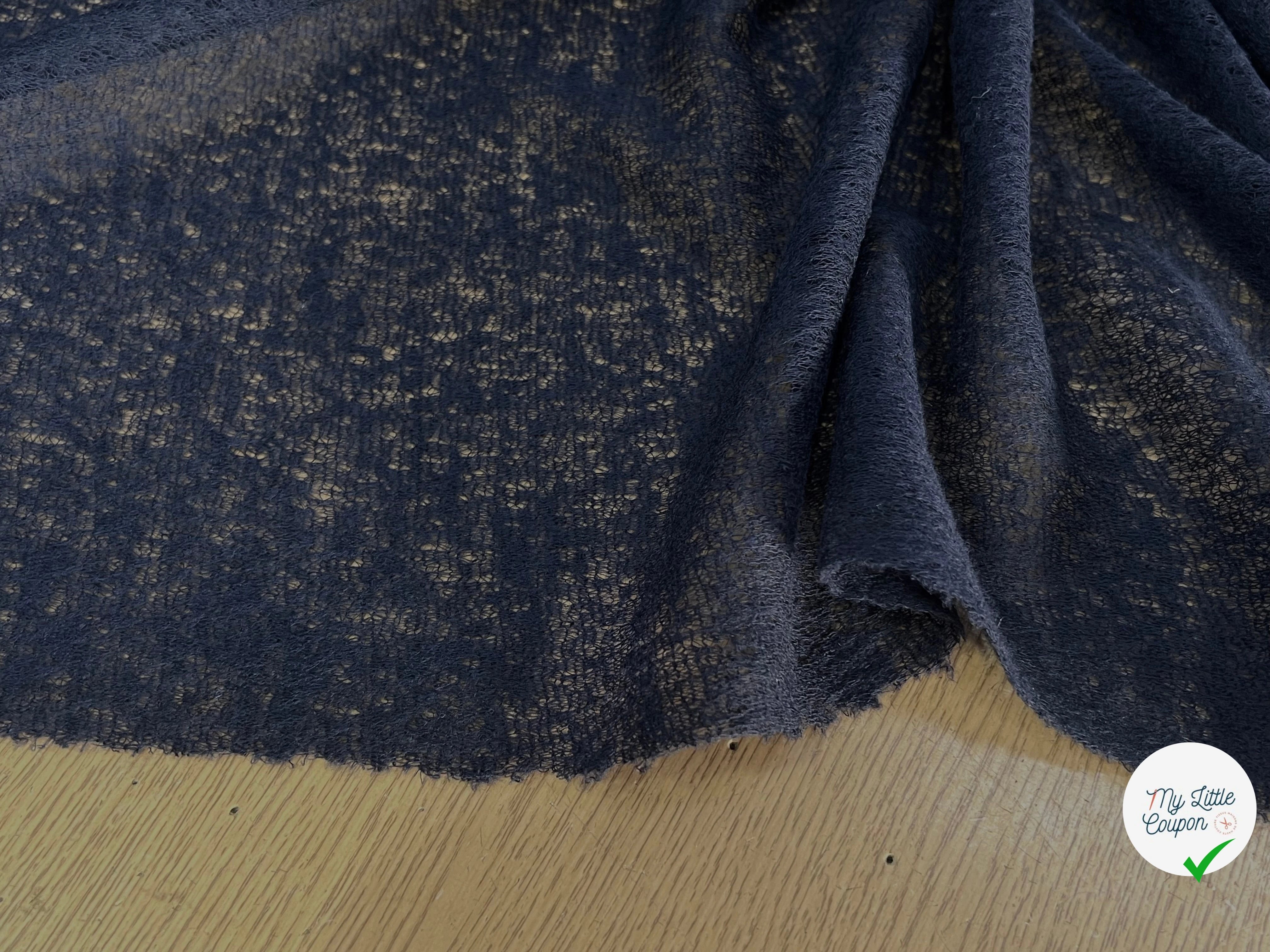 DENTELLE CHARMILLE LAINE MERINOS BLEU MARINE - My Little Coupon