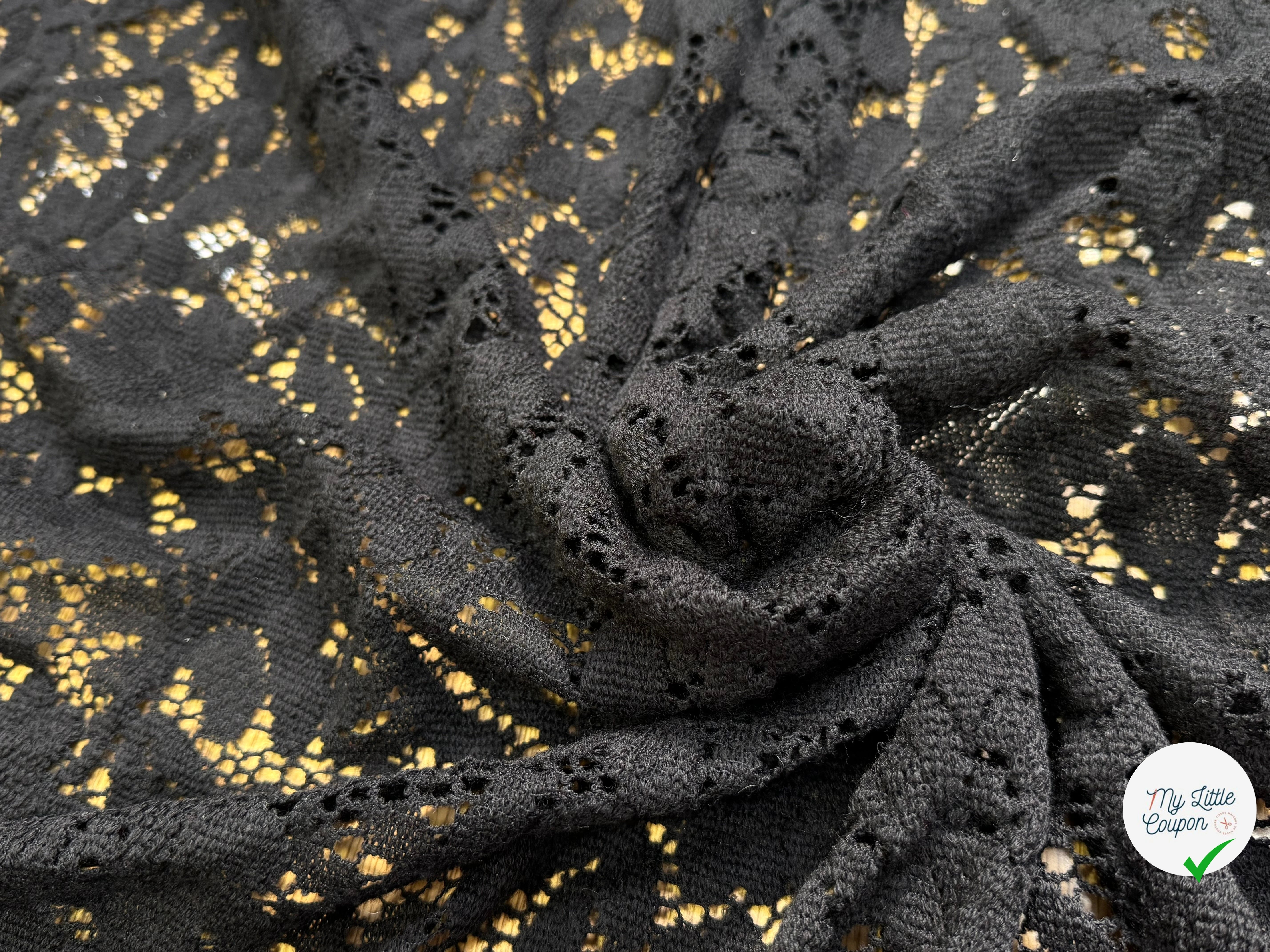 DENTELLE CHARMILLE LAINE STRETCH NOIR ULTRA BELLE - My Little Coupon