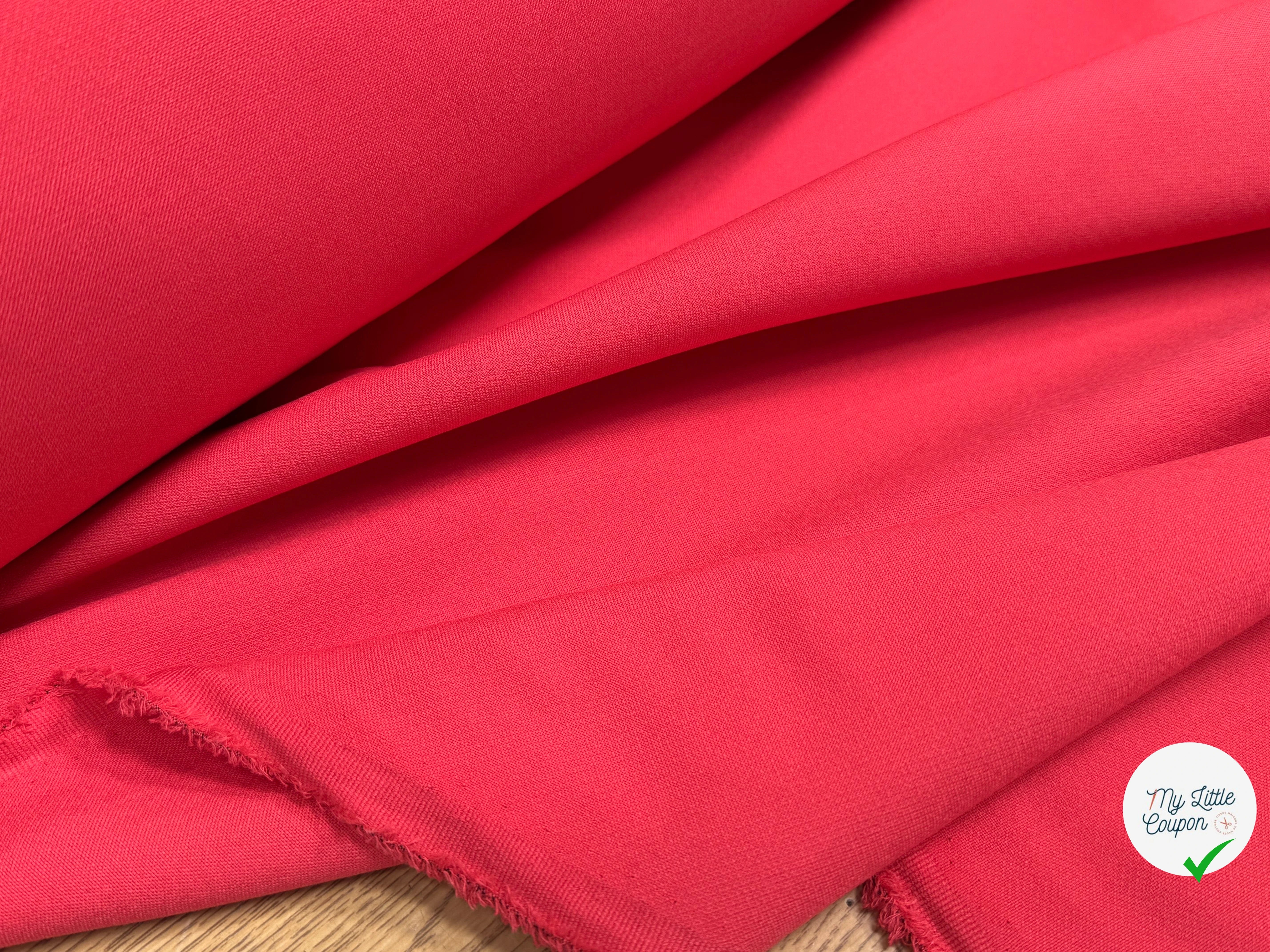 DOUBLE CREPE LOURD STRETCH ORANNGE PASTÈQUE - My Little Coupon