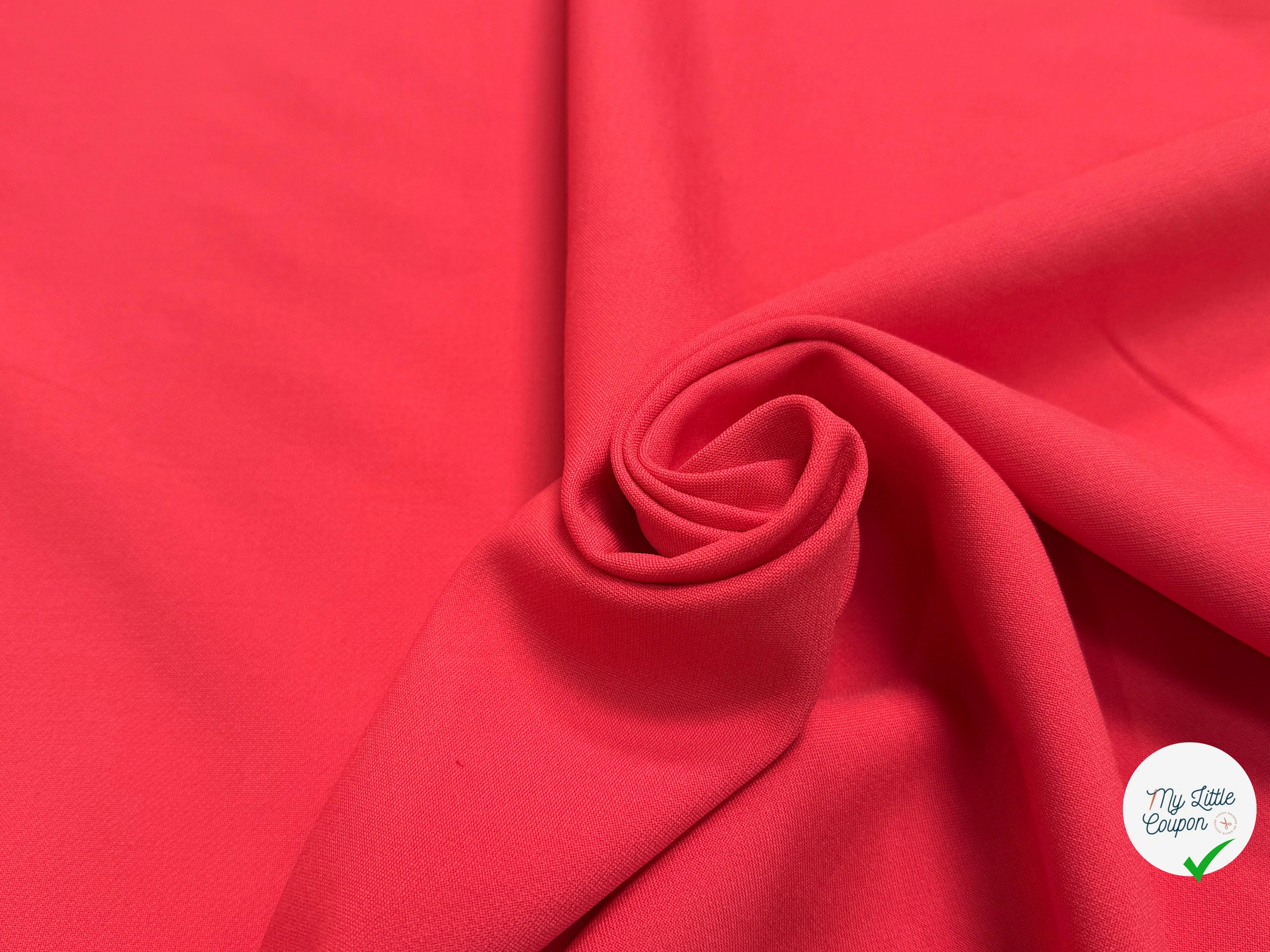 DOUBLE CREPE LOURD STRETCH ORANNGE PASTÈQUE - My Little Coupon