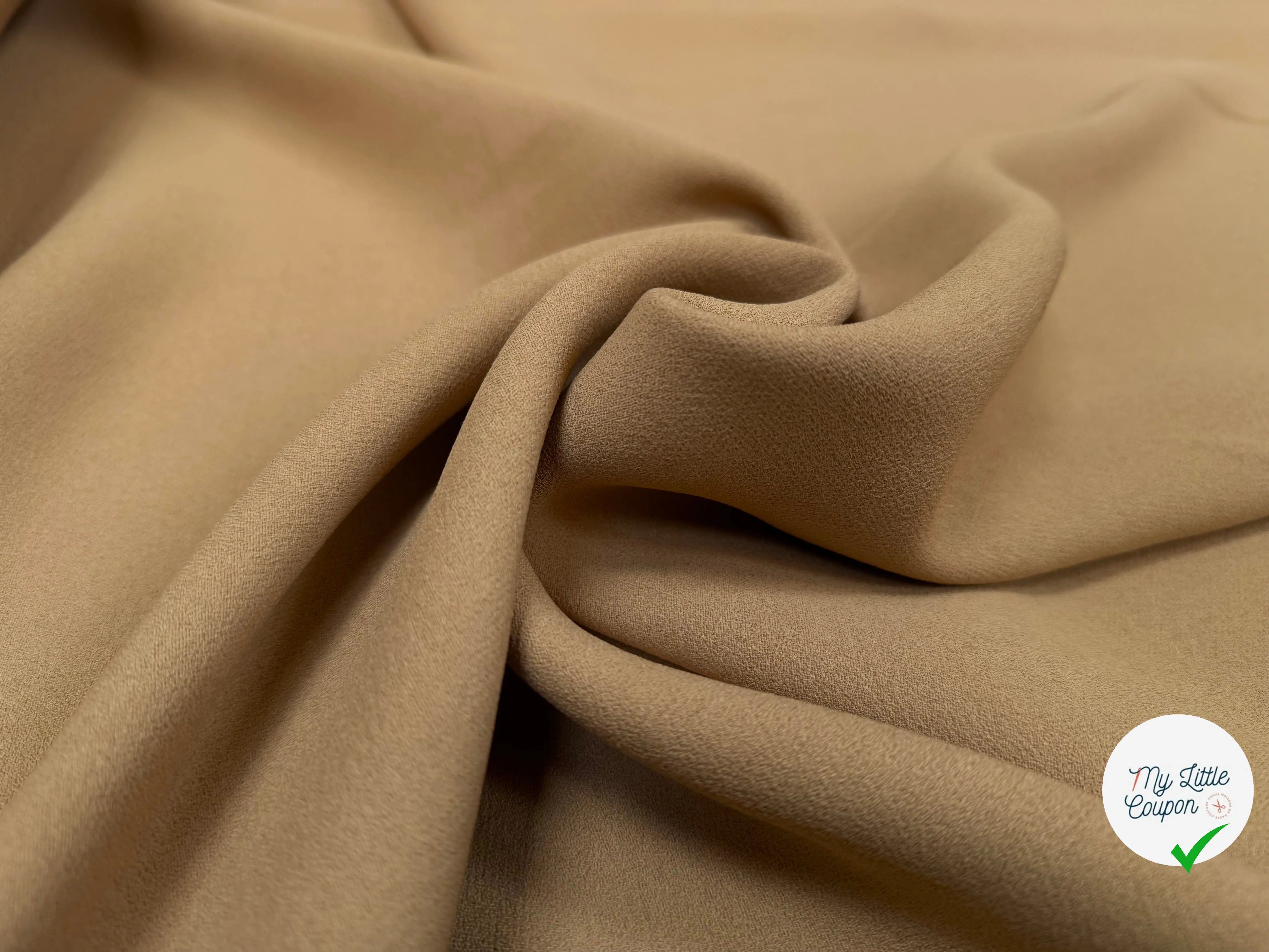 DOUBLE FACE CREPE 100% VISCOSE, Pearl Beige - My Little Coupon