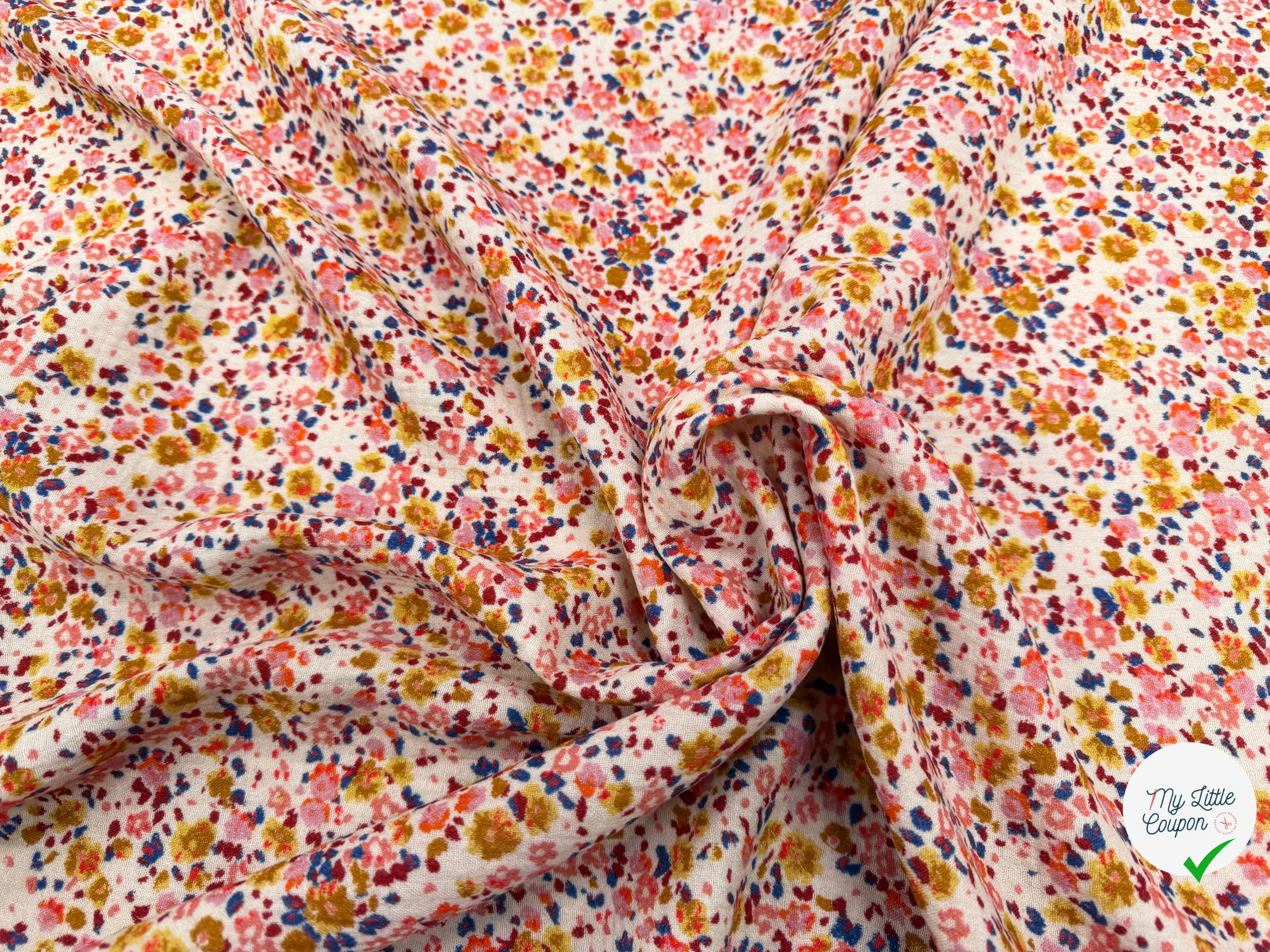 DOUBLE GAZE COTON COULEURS JOYEUSES - My Little Coupon