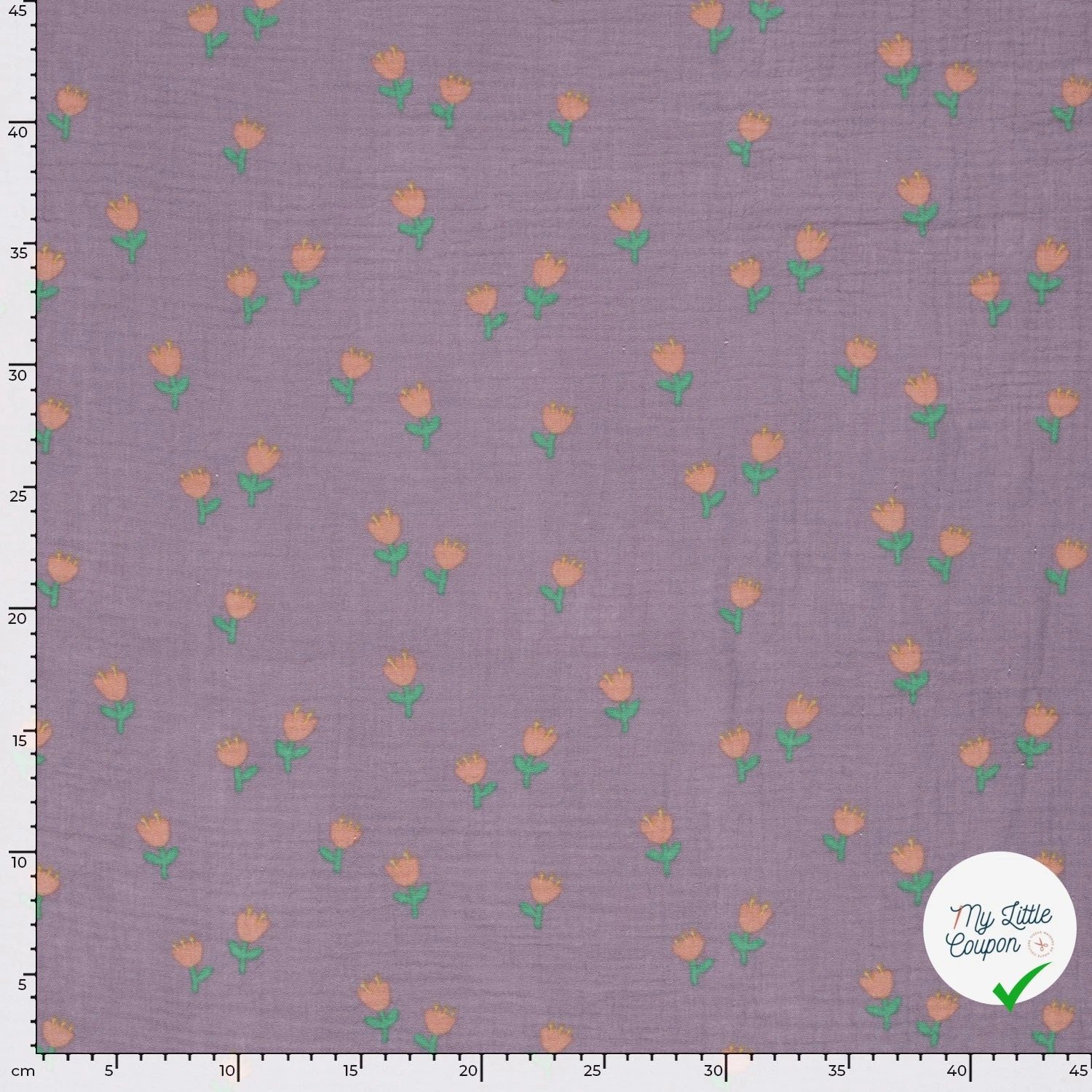 DOUBLE GAZE DE COTON FLEURS LILAS - My Little Coupon
