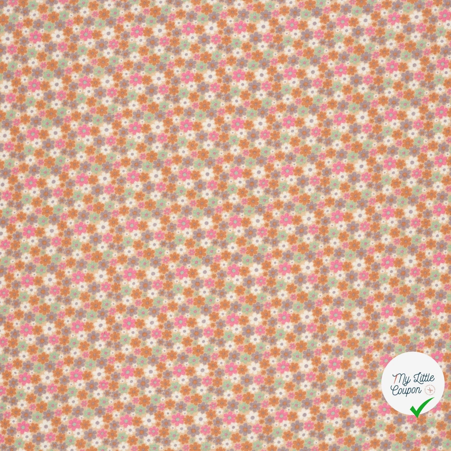 DOUBLE GAZE DE COTON FLEURS ROSE - My Little Coupon