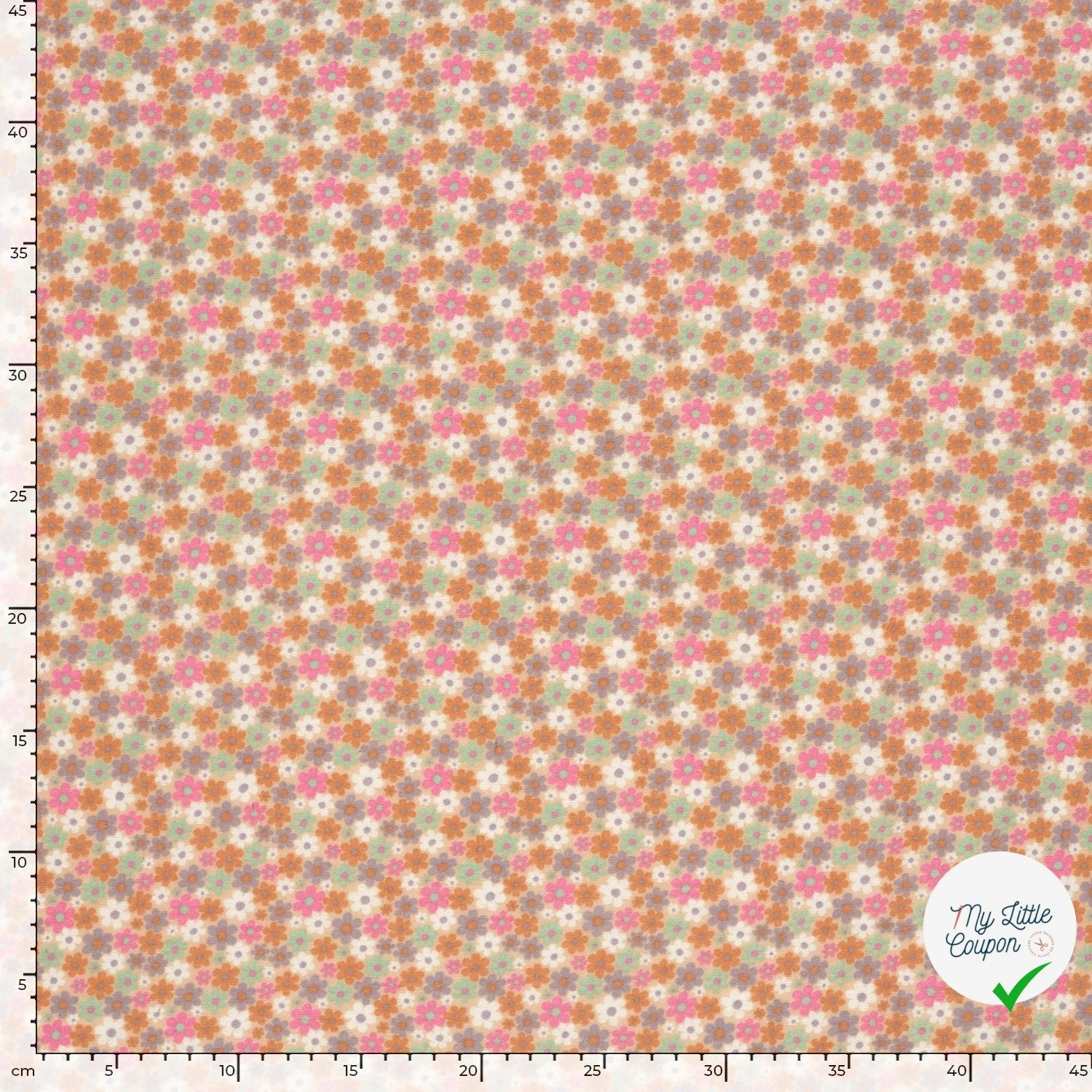 DOUBLE GAZE DE COTON FLEURS ROSE - My Little Coupon