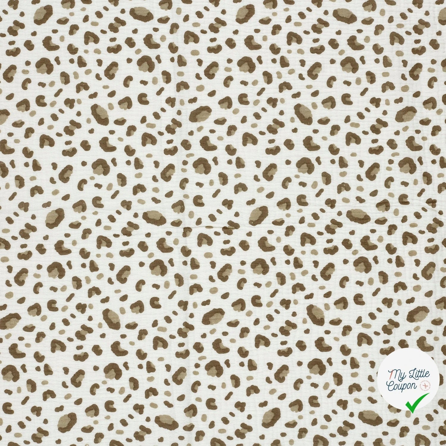 DOUBLE GAZE DE COTON PANTHÈRE BLANC CASSÉ - My Little Coupon