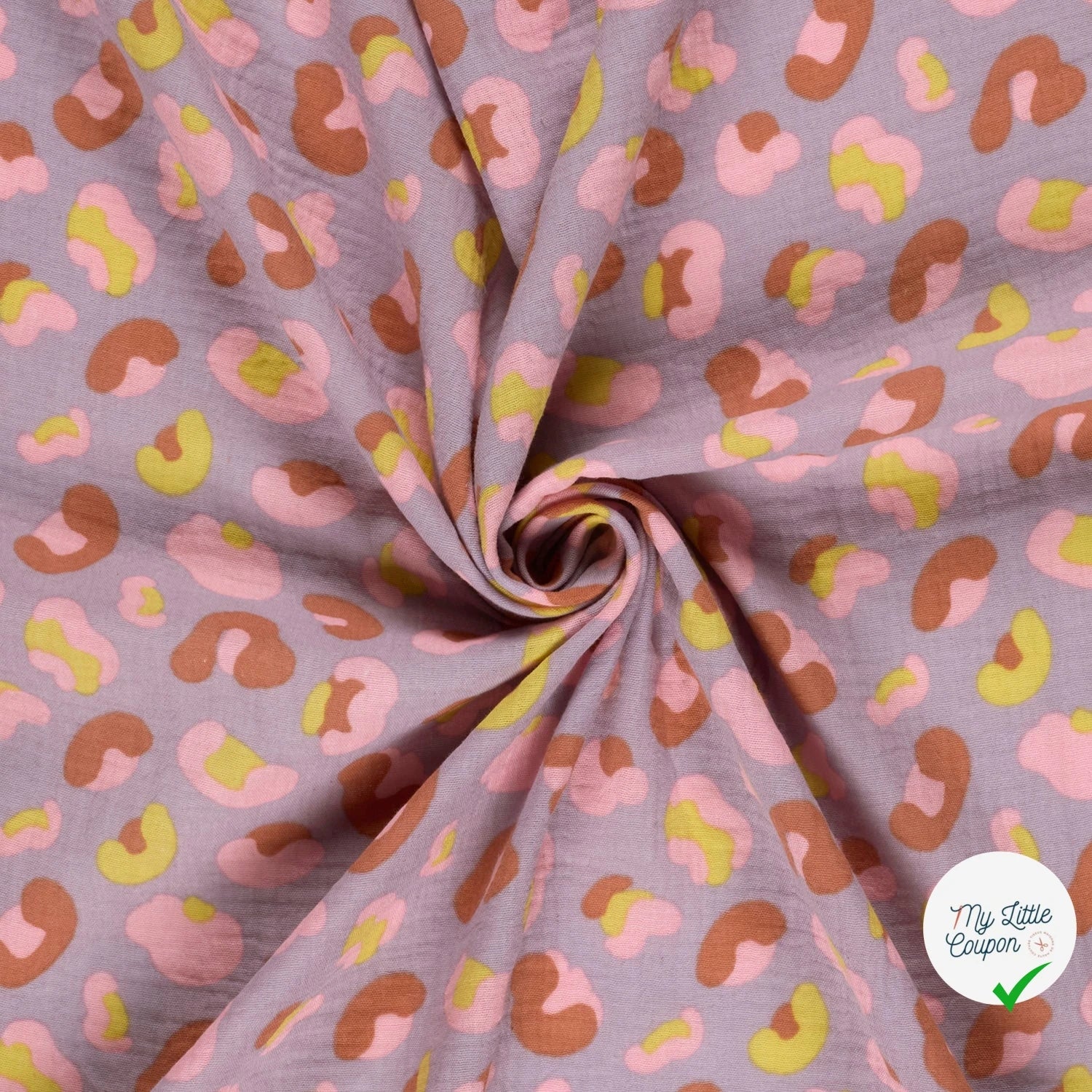 DOUBLE GAZE DE COTON PANTHÈRE LILAS - My Little Coupon