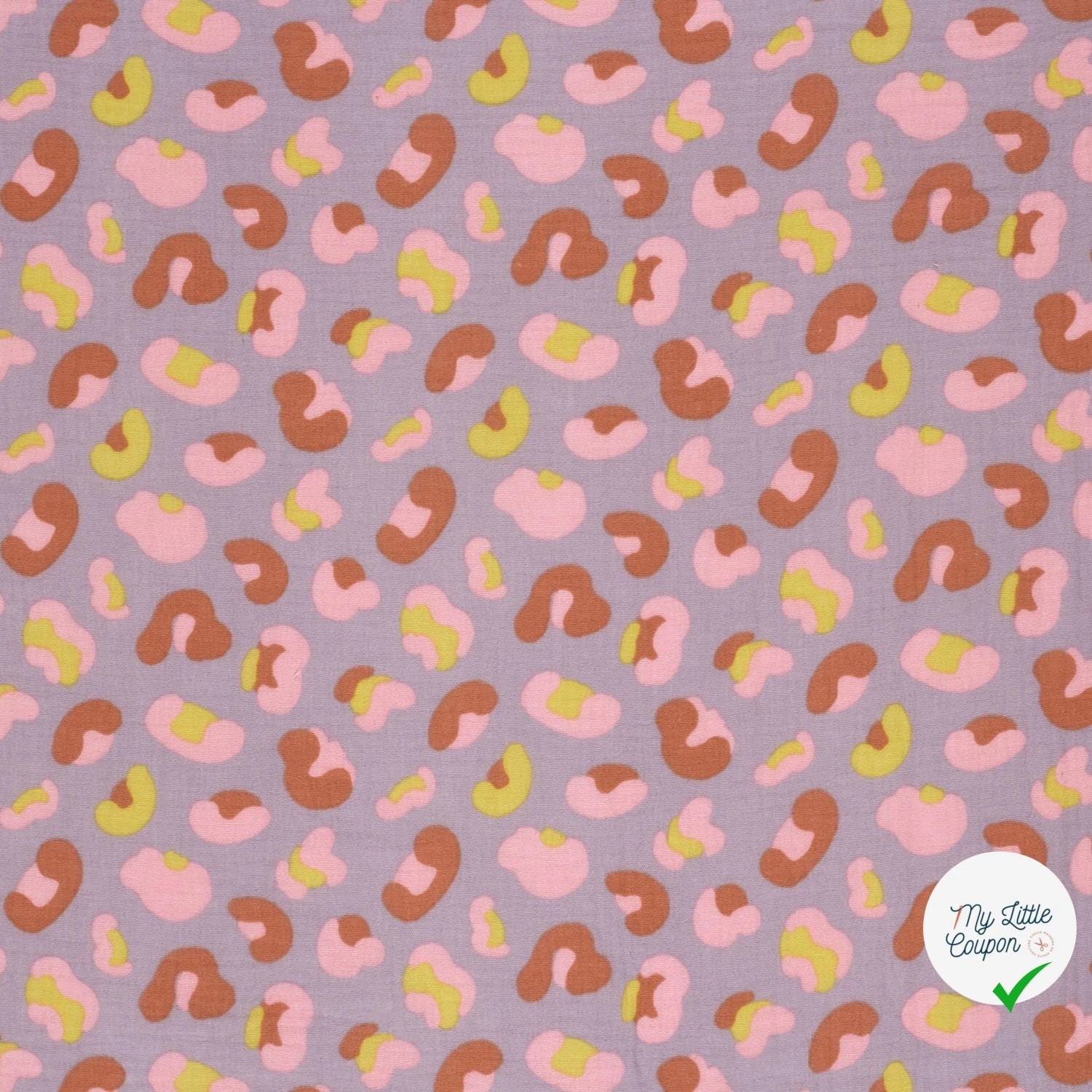 DOUBLE GAZE DE COTON PANTHÈRE LILAS - My Little Coupon