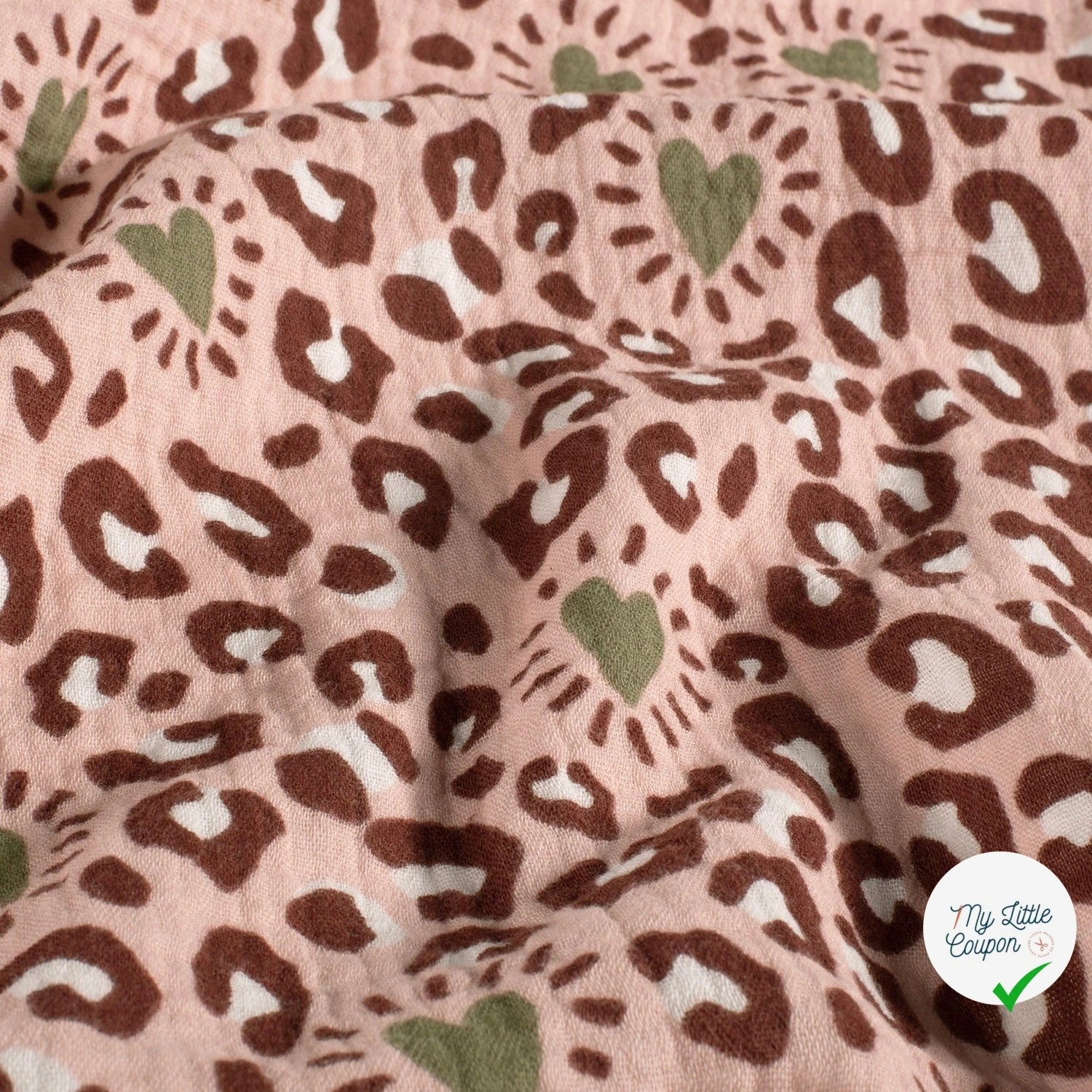 DOUBLE GAZE DE COTON PANTHÈRE ROSE CLAIR - My Little Coupon