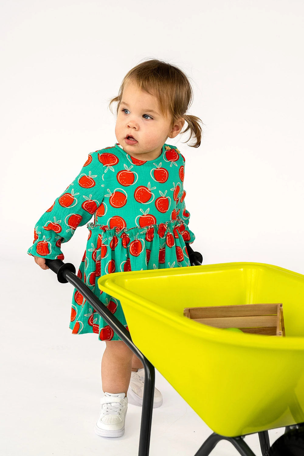 DOUBLE GAZE DE COTON POMMES MENTHE FONCÉE - My Little Coupon