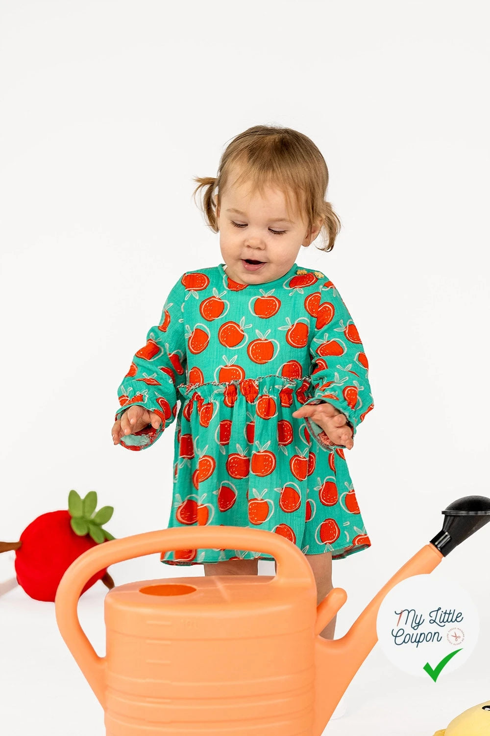 DOUBLE GAZE DE COTON POMMES MENTHE FONCÉE - My Little Coupon