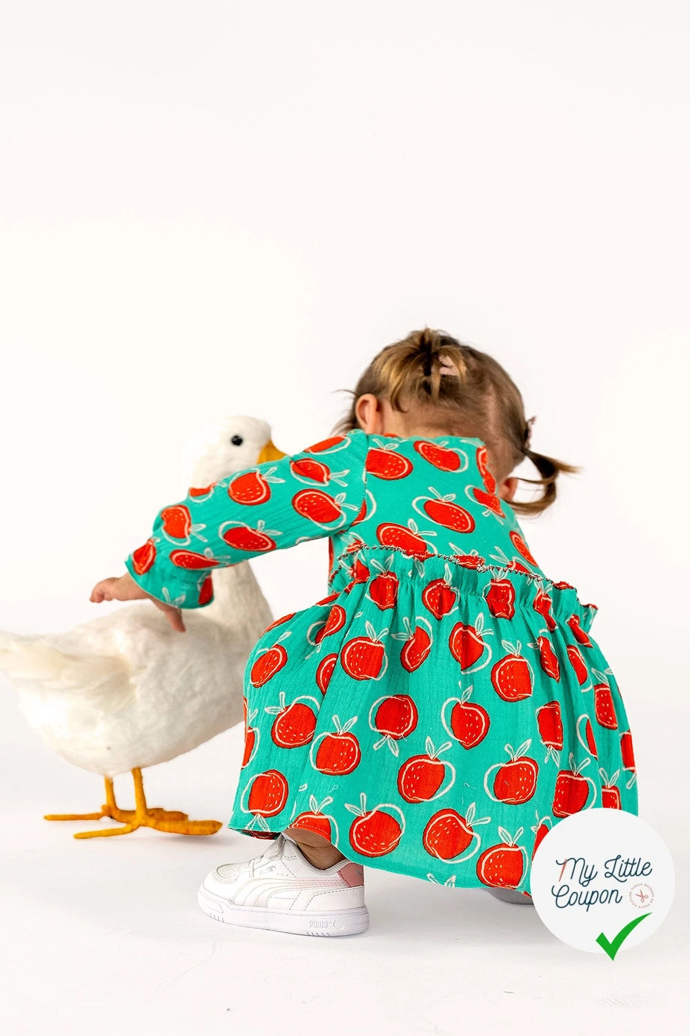 DOUBLE GAZE DE COTON POMMES MENTHE FONCÉE - My Little Coupon