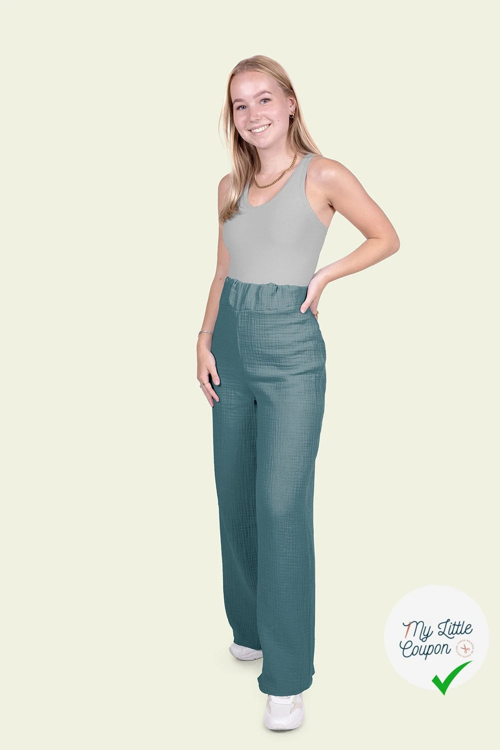 DOUBLE GAZE DE COTON UNIE BLEU CIEL - My Little Coupon