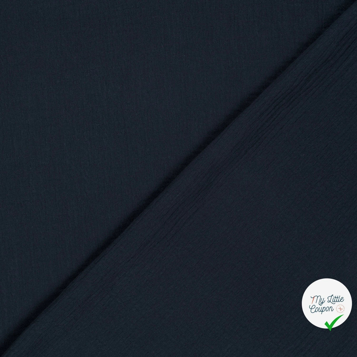 Double gaze de coton unie bleu marine