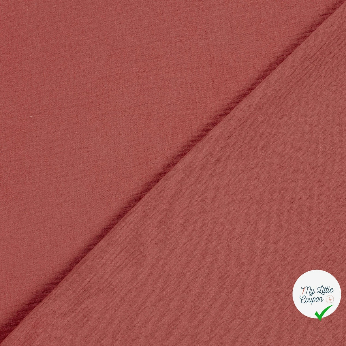 DOUBLE GAZE DE COTON UNIE BOIS DE ROSE - My Little Coupon