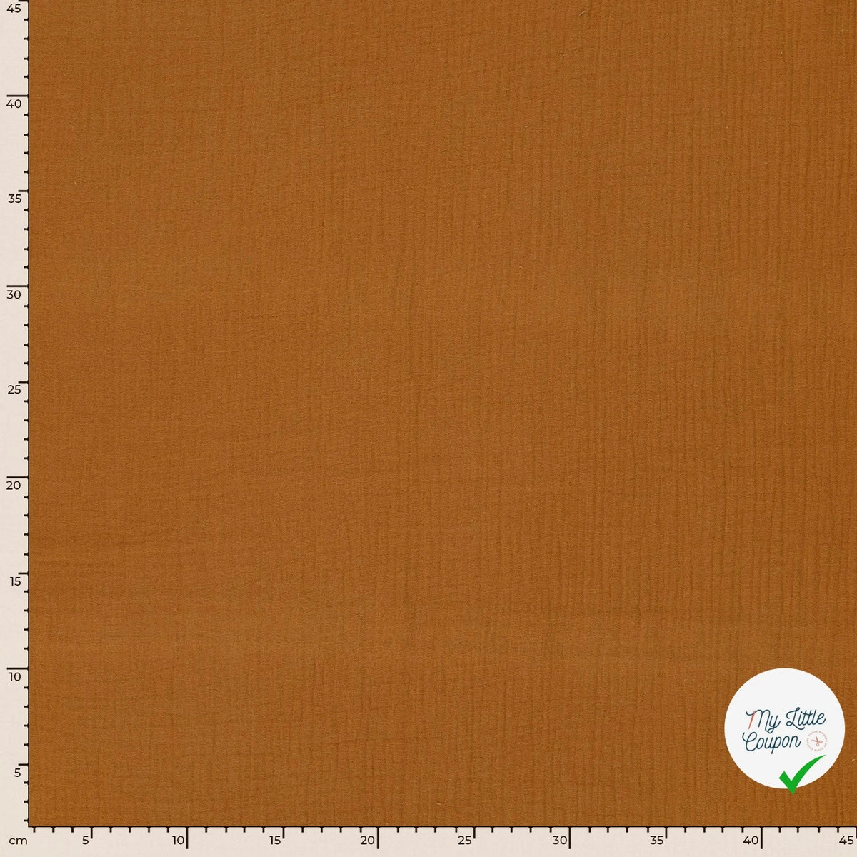 DOUBLE GAZE DE COTON UNIE CARAMEL - My Little Coupon