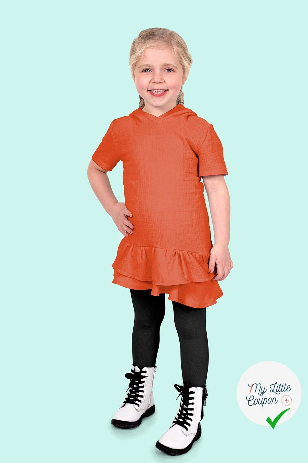 DOUBLE GAZE DE COTON UNIE CORAIL - My Little Coupon