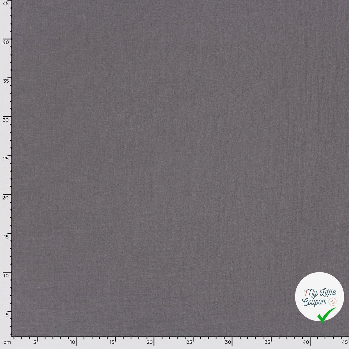 DOUBLE GAZE DE COTON UNIE GRIS TAUPE - My Little Coupon