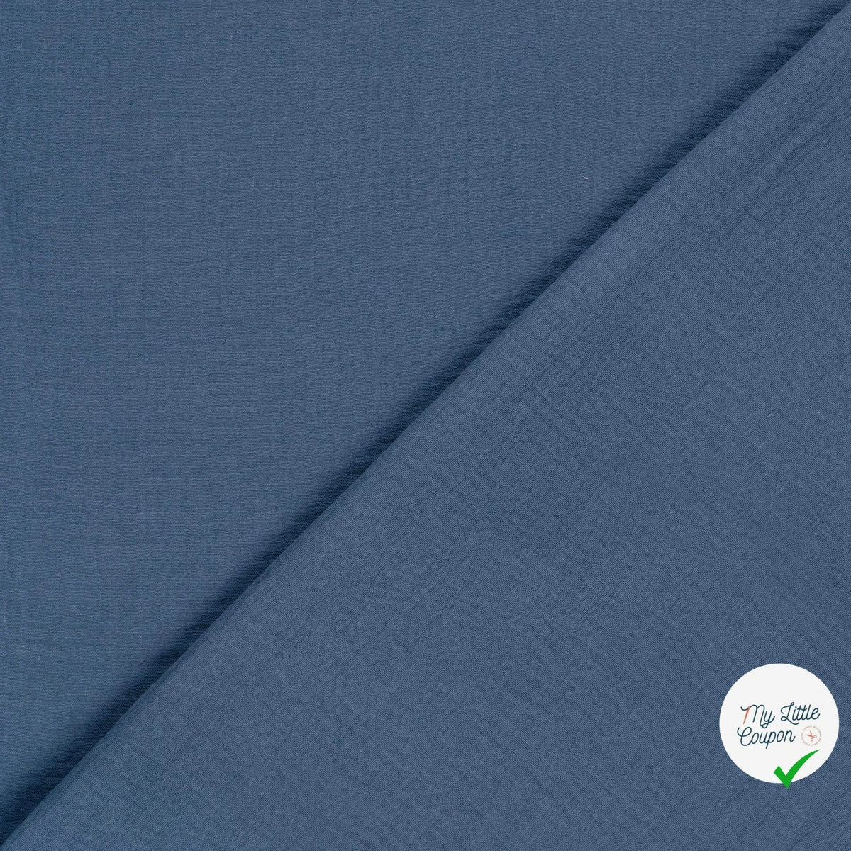 DOUBLE GAZE DE COTON UNIE INDIGO FONCÉ - My Little Coupon
