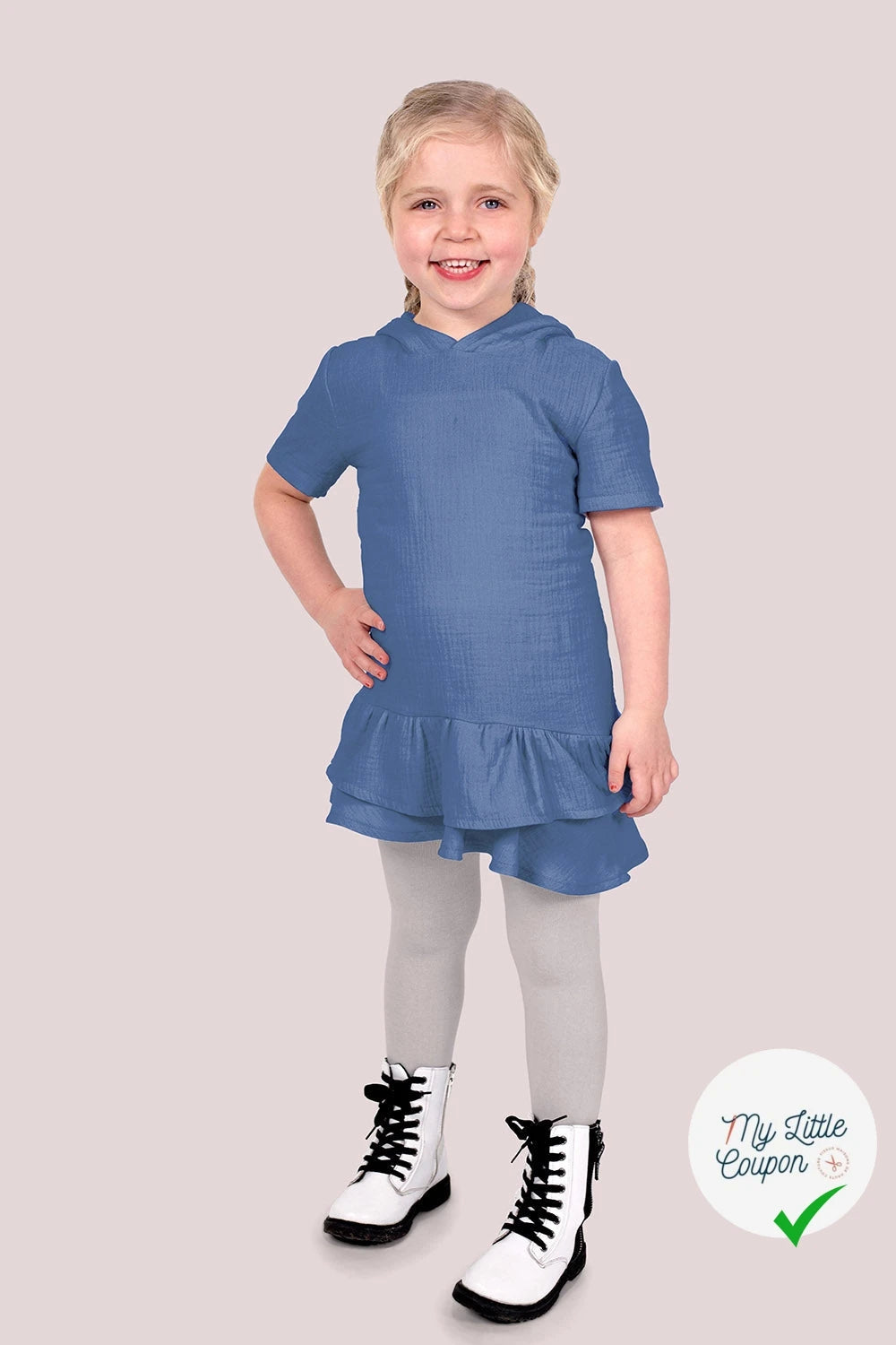 DOUBLE GAZE DE COTON UNIE INDIGO FONCÉ - My Little Coupon