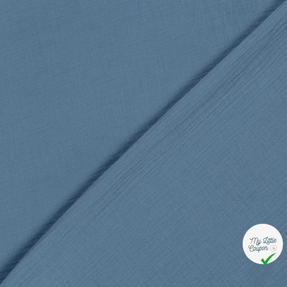 Double gaze de coton unie indigo