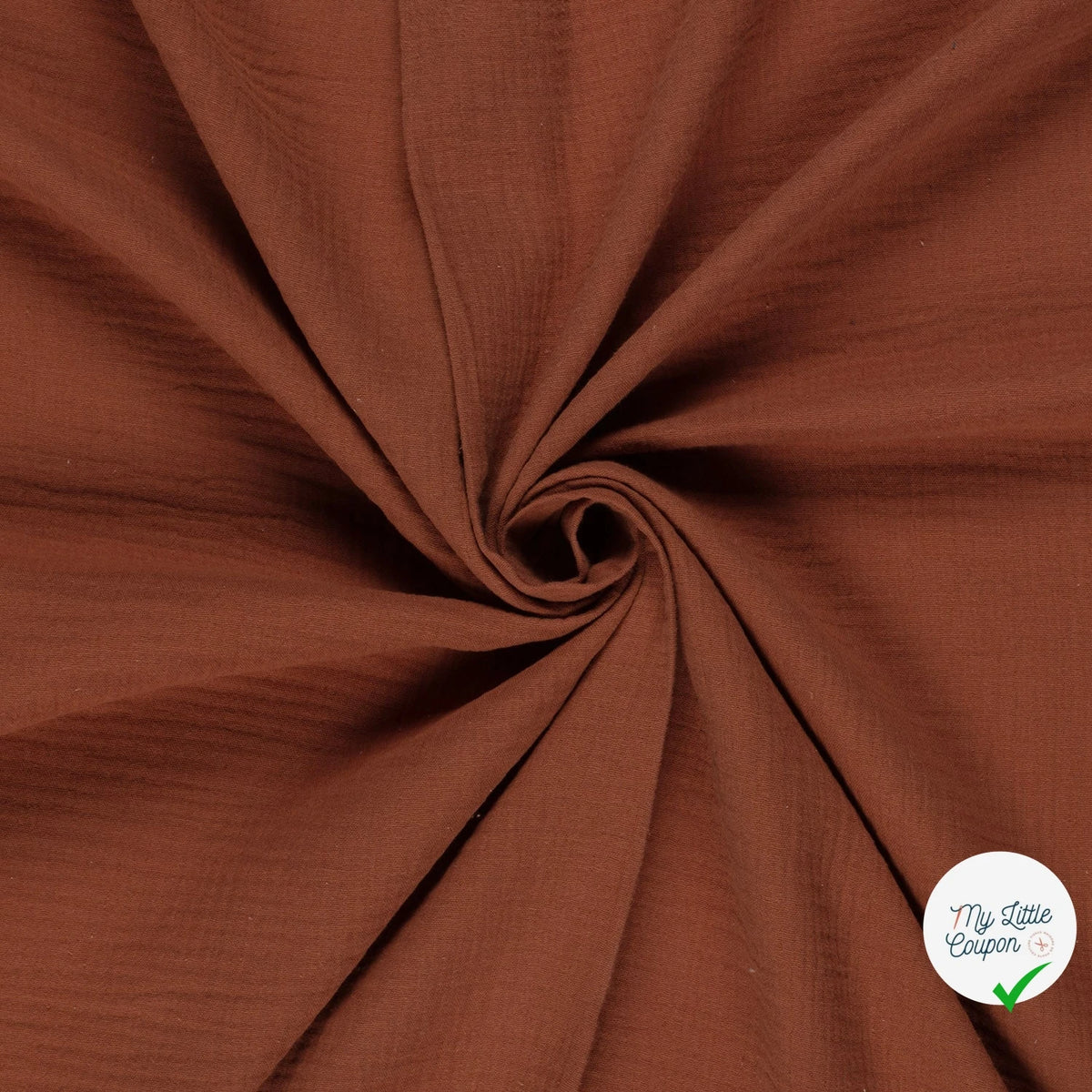 DOUBLE GAZE DE COTON UNIE ROUILLE - My Little Coupon