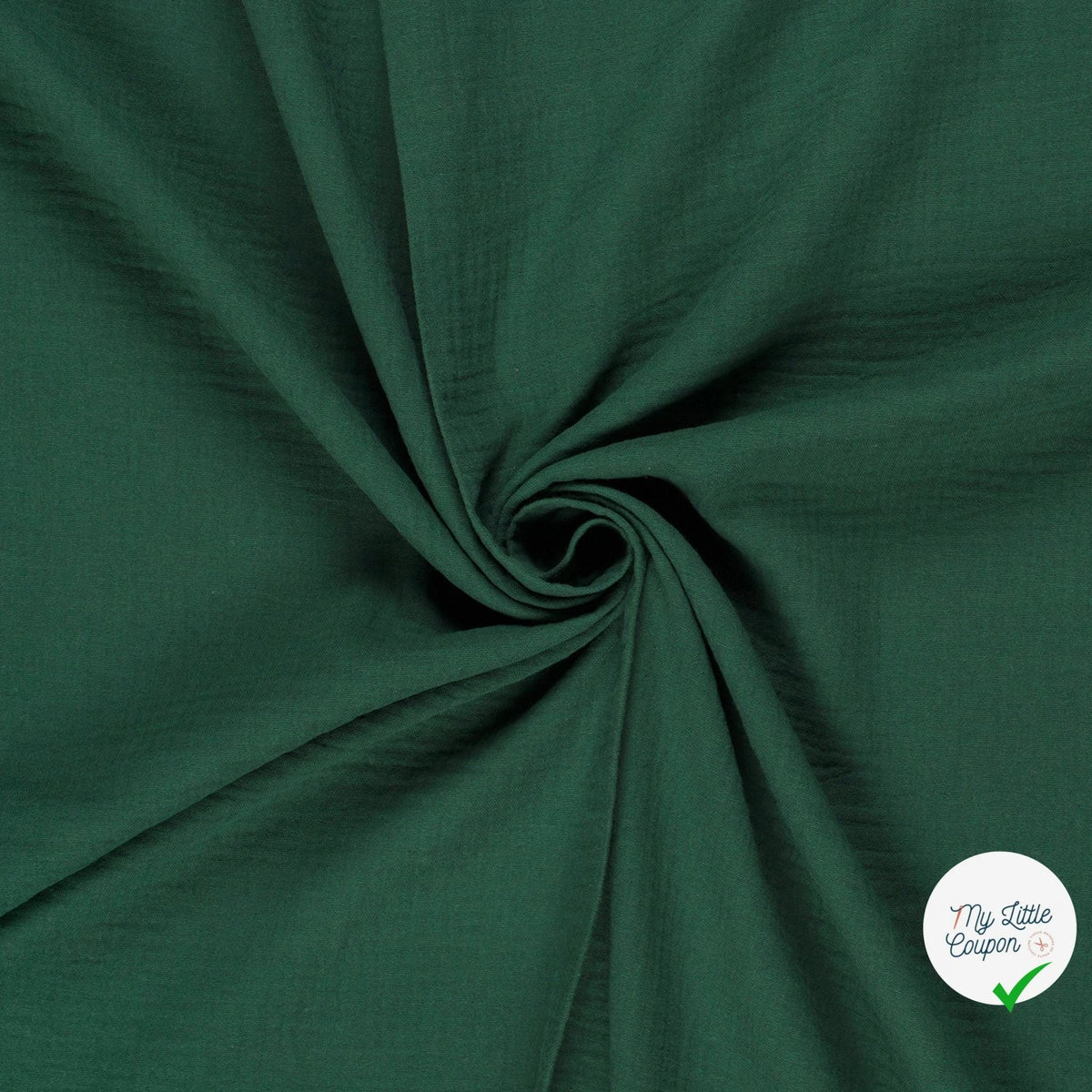 Double gaze de coton unie vert foncé