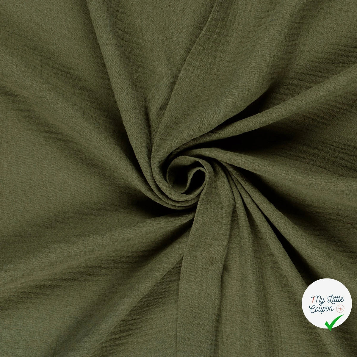 DOUBLE GAZE DE COTON UNIE VERT FORÊT - My Little Coupon