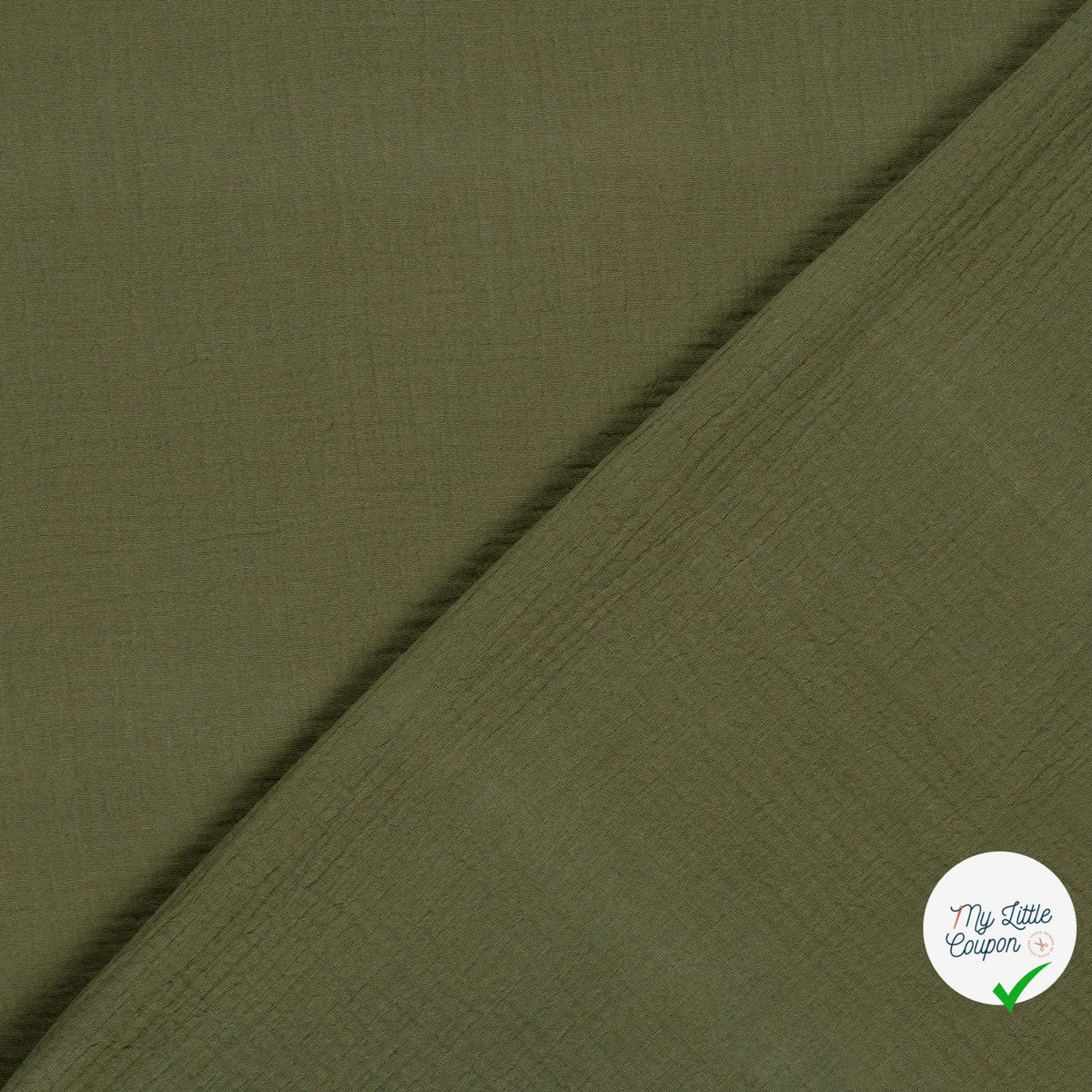 DOUBLE GAZE DE COTON UNIE VERT FORÊT - My Little Coupon