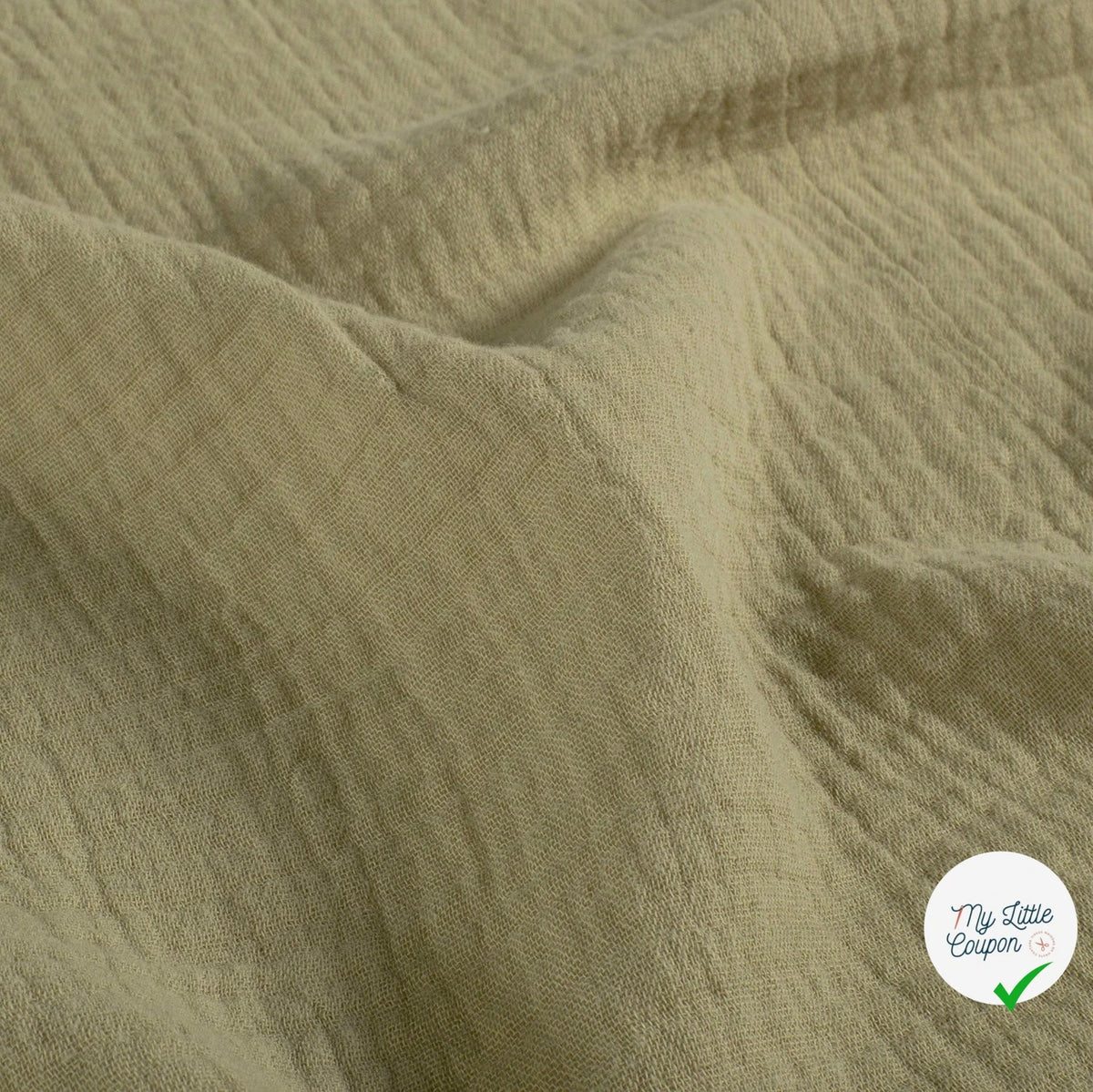 Double gaze de coton unie vert olive
