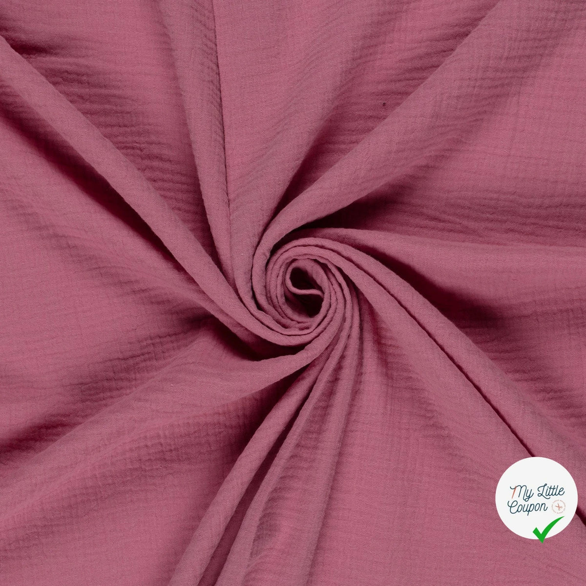 Double gaze de coton unie vieux rose