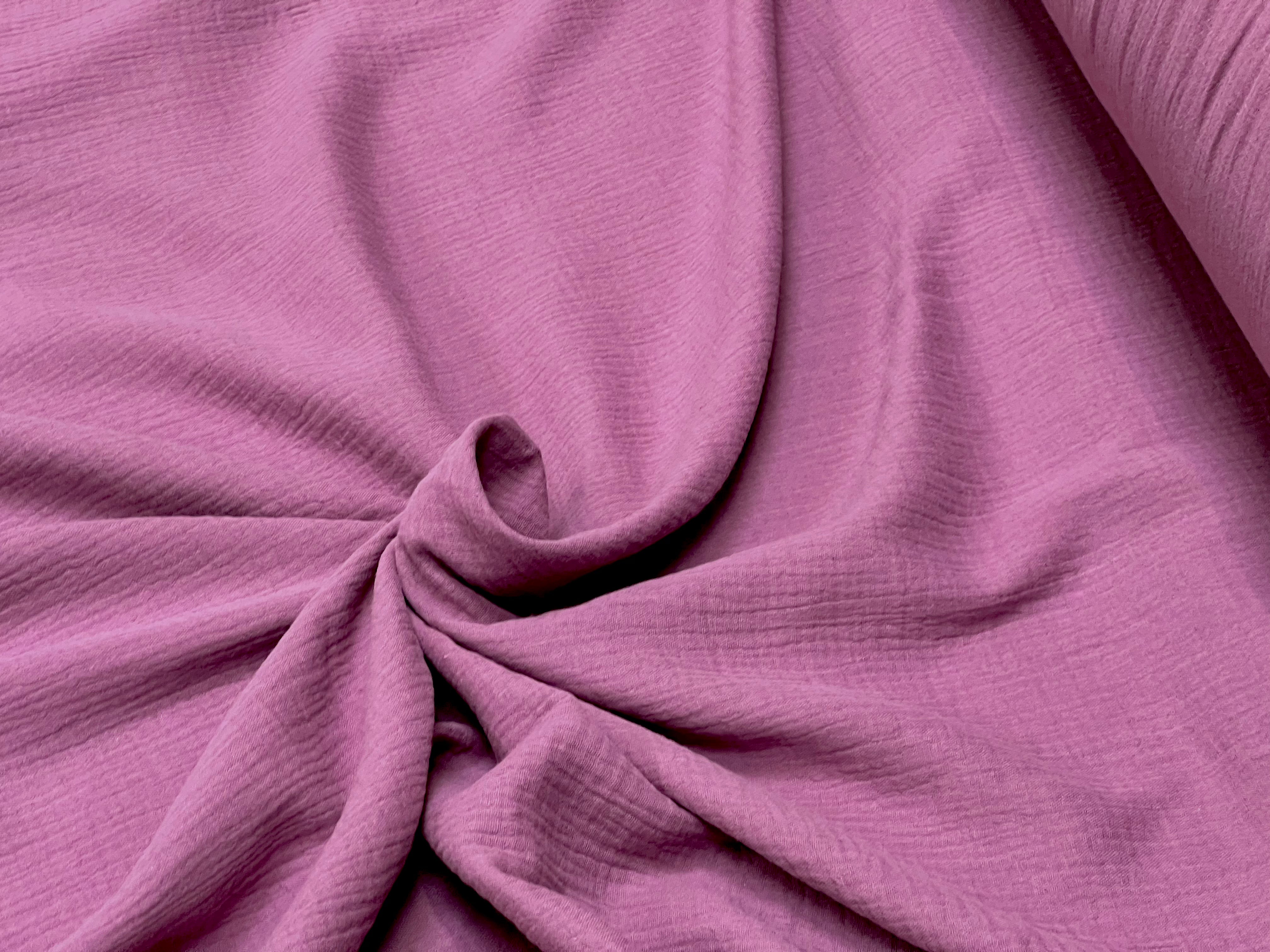 DOUBLE GAZE DE COTON VIEUX ROSE UNIE - My Little Coupon