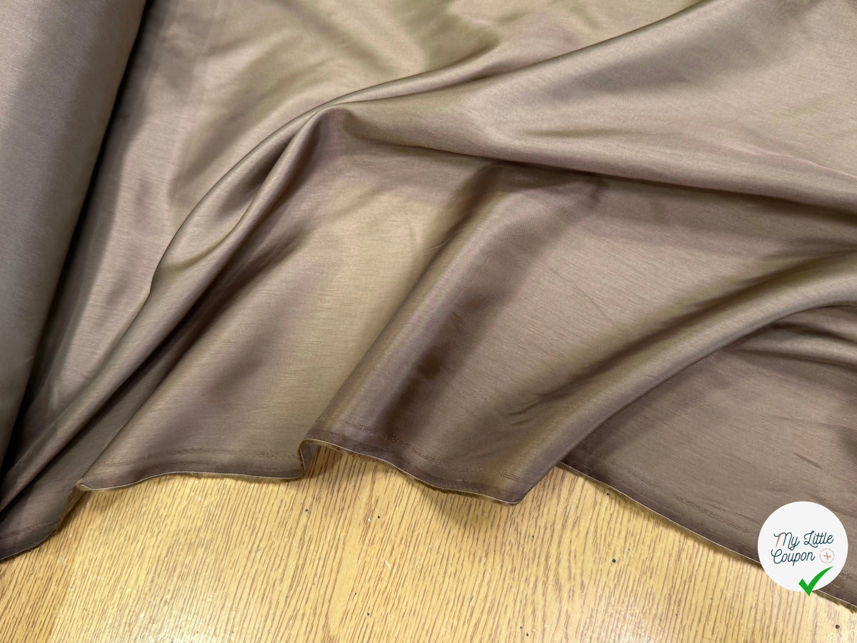 DOUBLURE 100% CUPRO ULTRA FINE BEIGE KAKI LISSE - My Little Coupon