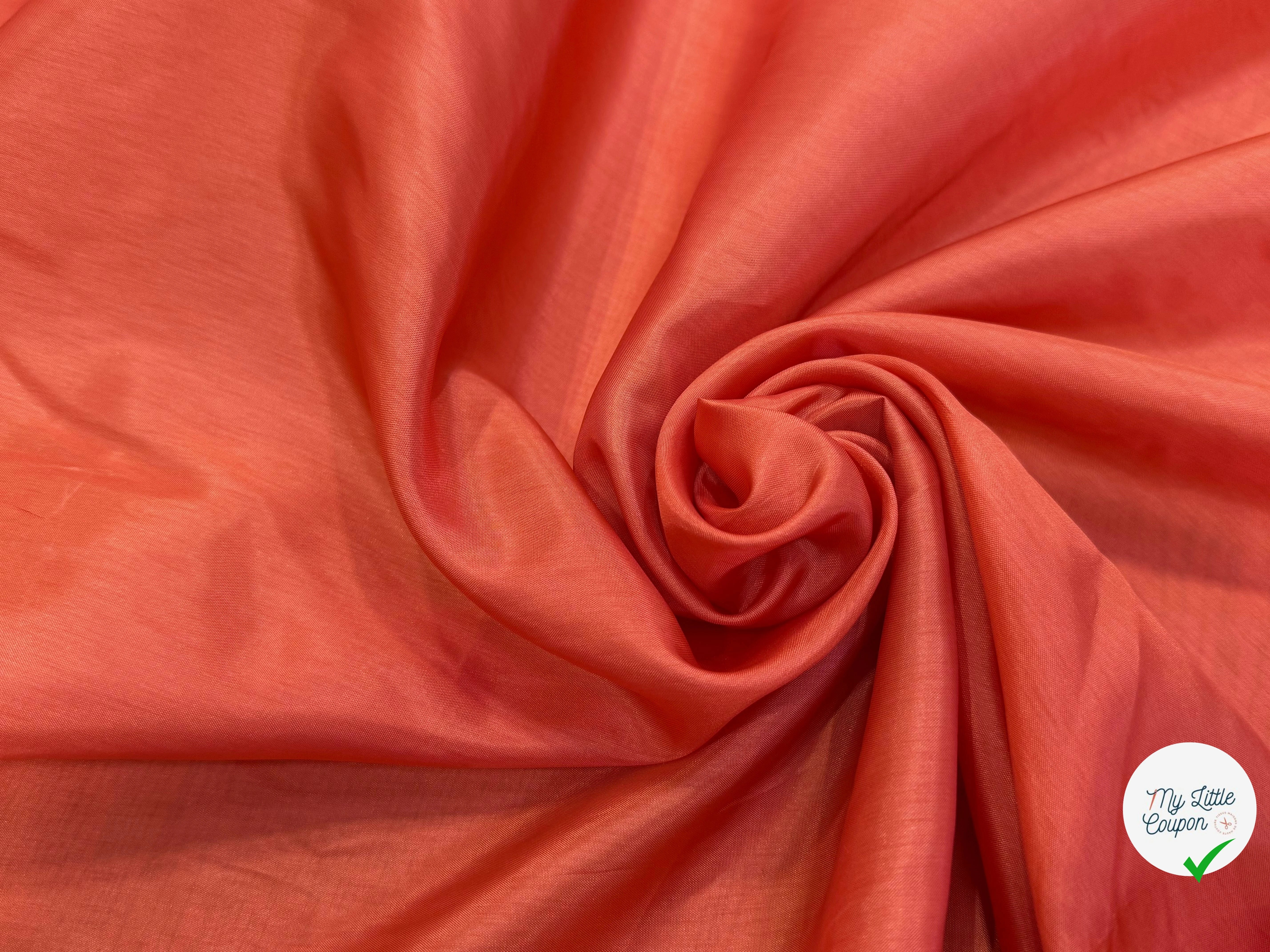 DOUBLURE 100% CUPRO ULTRA FINE ORANGE GRENADINE LISSE - My Little Coupon