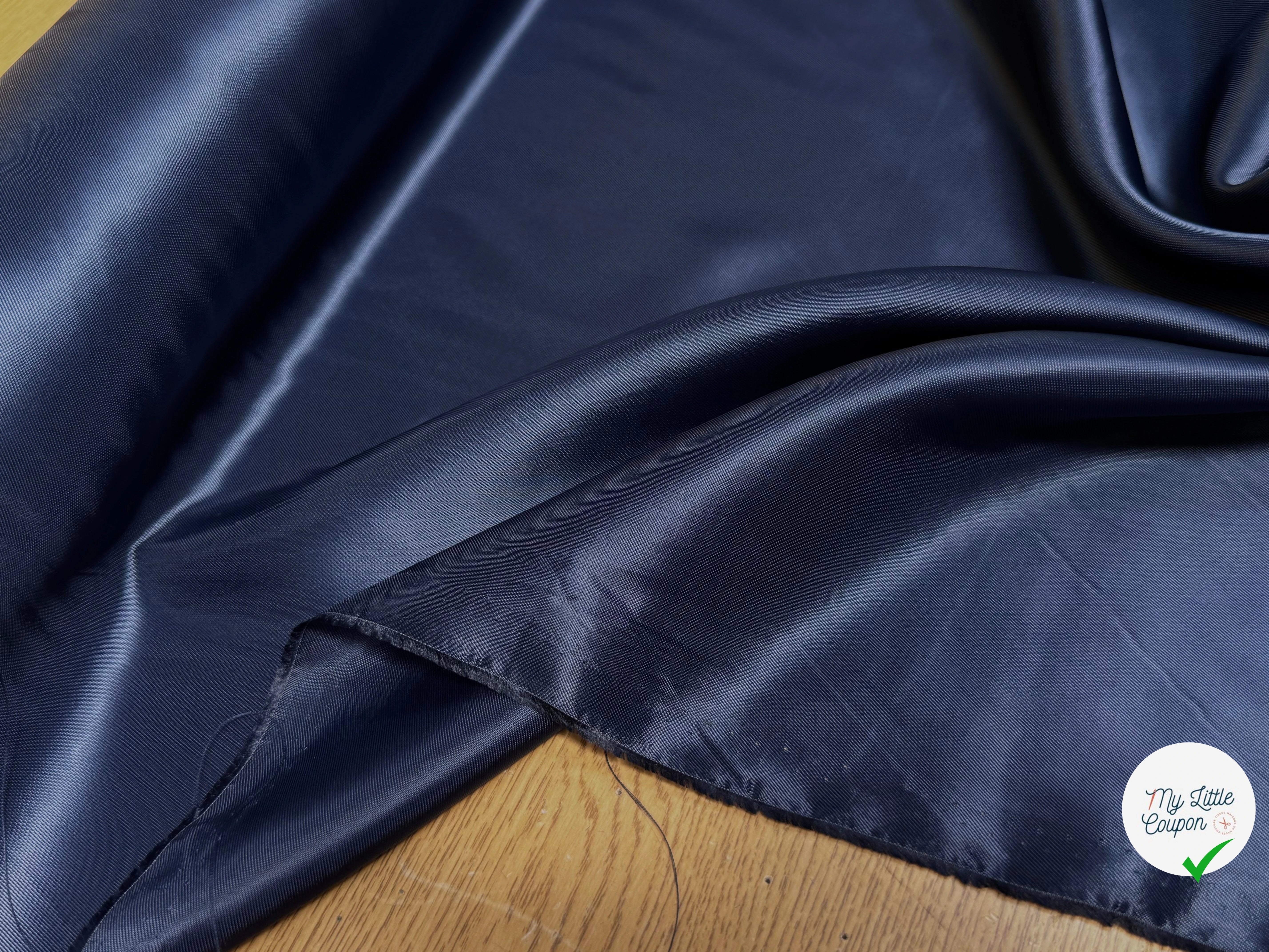 DOUBLURE 100% VISCOSE LÉGÈREMENT SATINÉE INDIGO - My Little Coupon