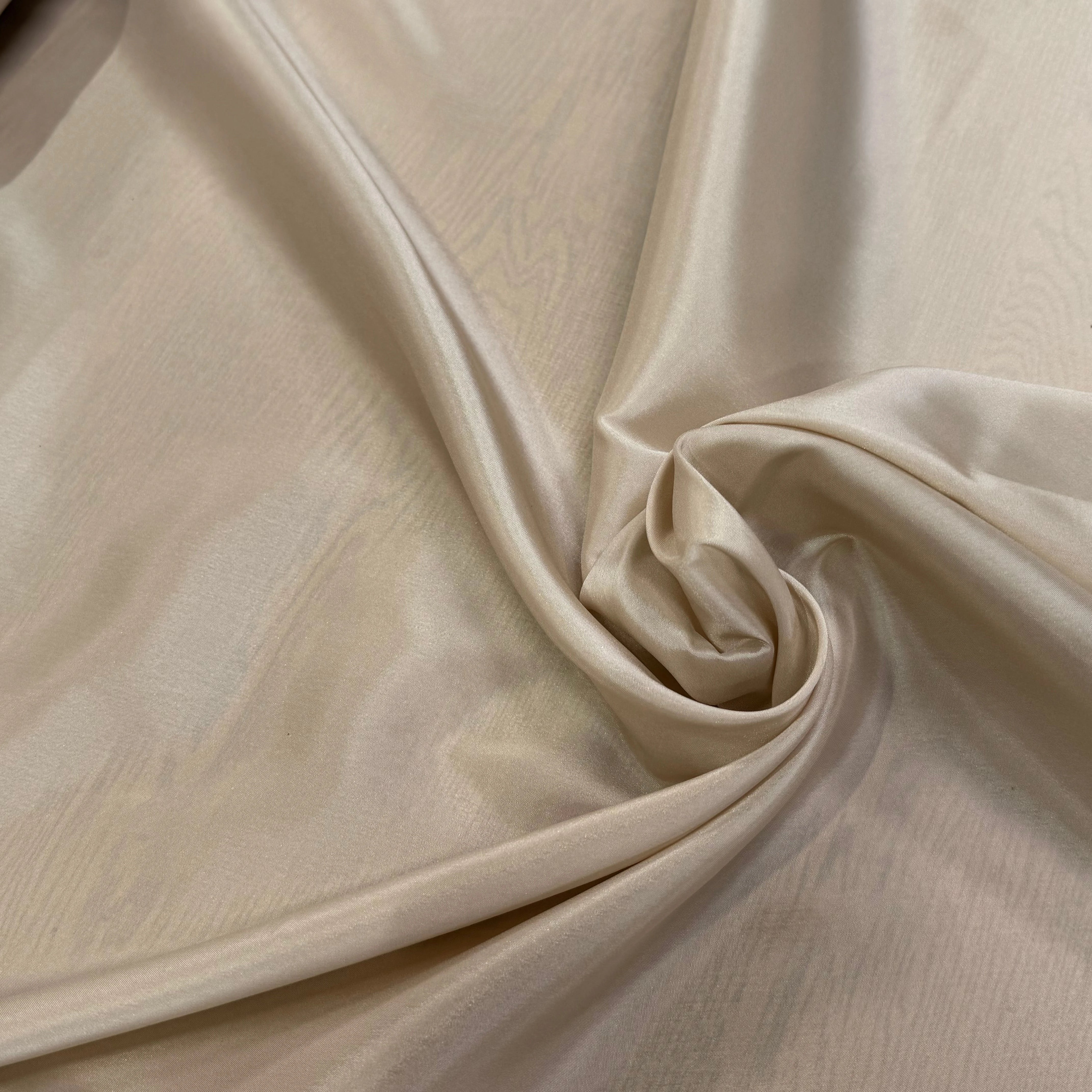 DOUBLURE 62% ACETATE STRETCH BEIGE CREME LÉGÈREMENT SATINÉE - My Little Coupon