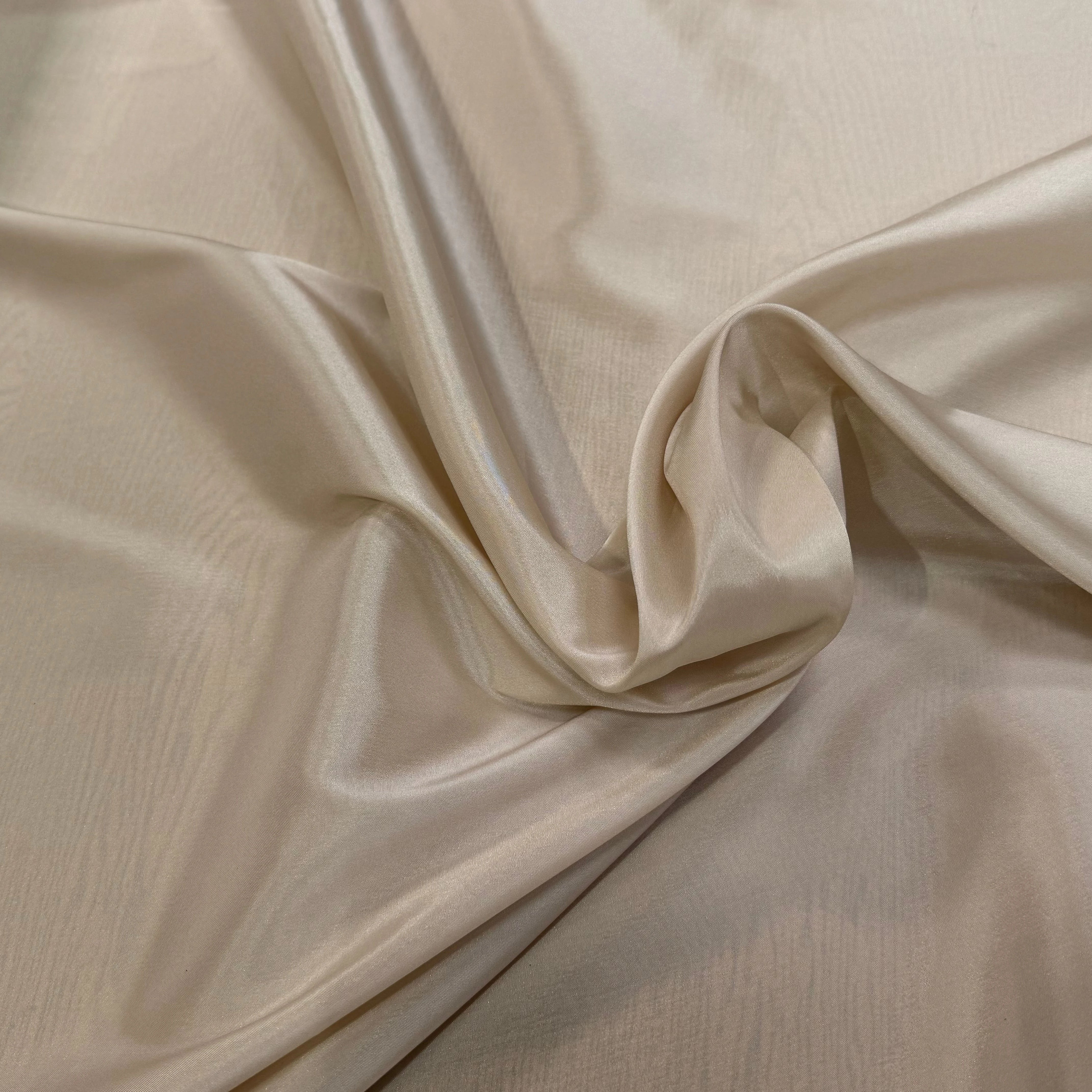 DOUBLURE 62% ACETATE STRETCH BEIGE CREME LÉGÈREMENT SATINÉE - My Little Coupon