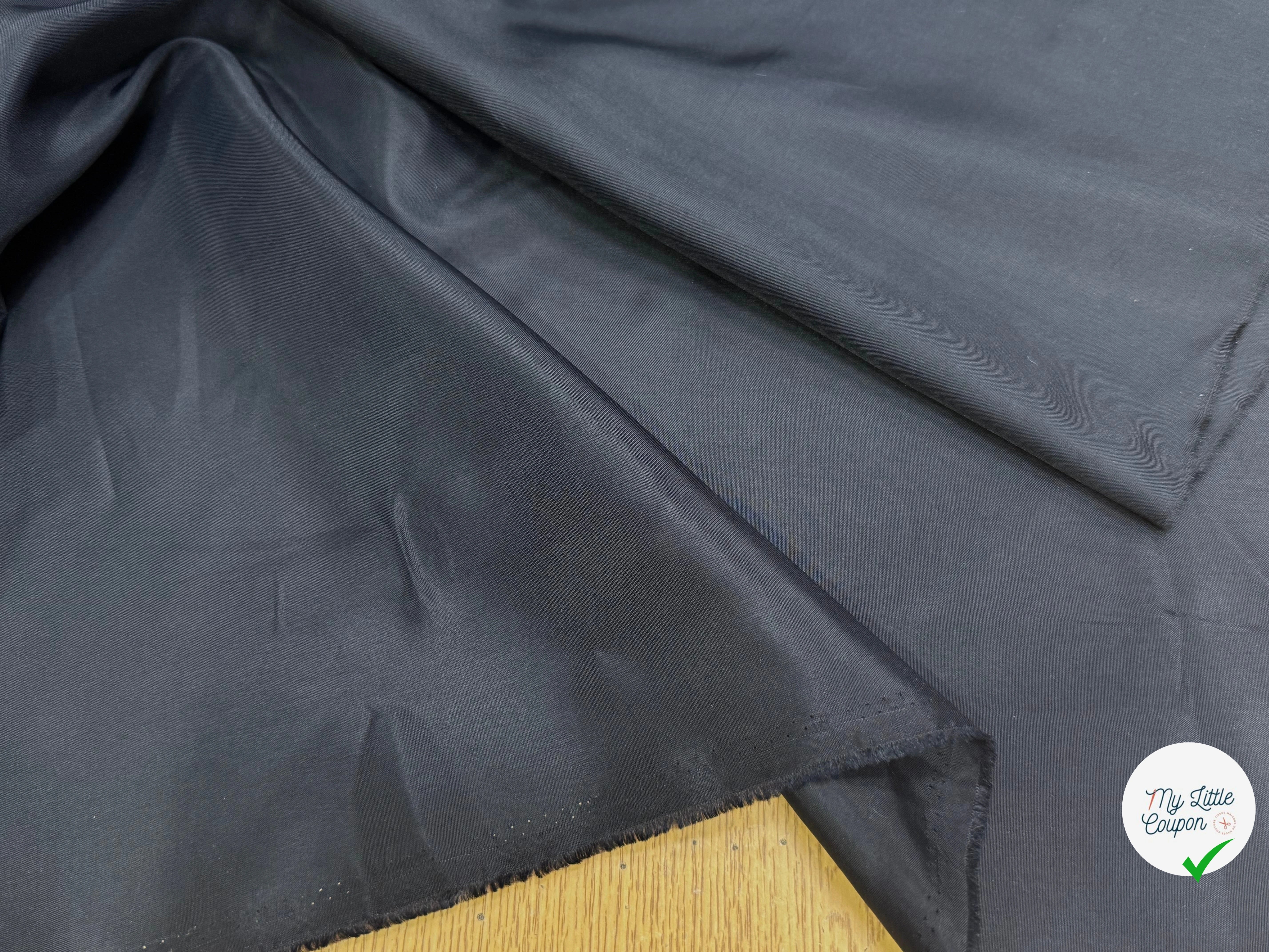 DOUBLURE 67% ACETATE NOIR ANTHRACITE SATINÉE - My Little Coupon