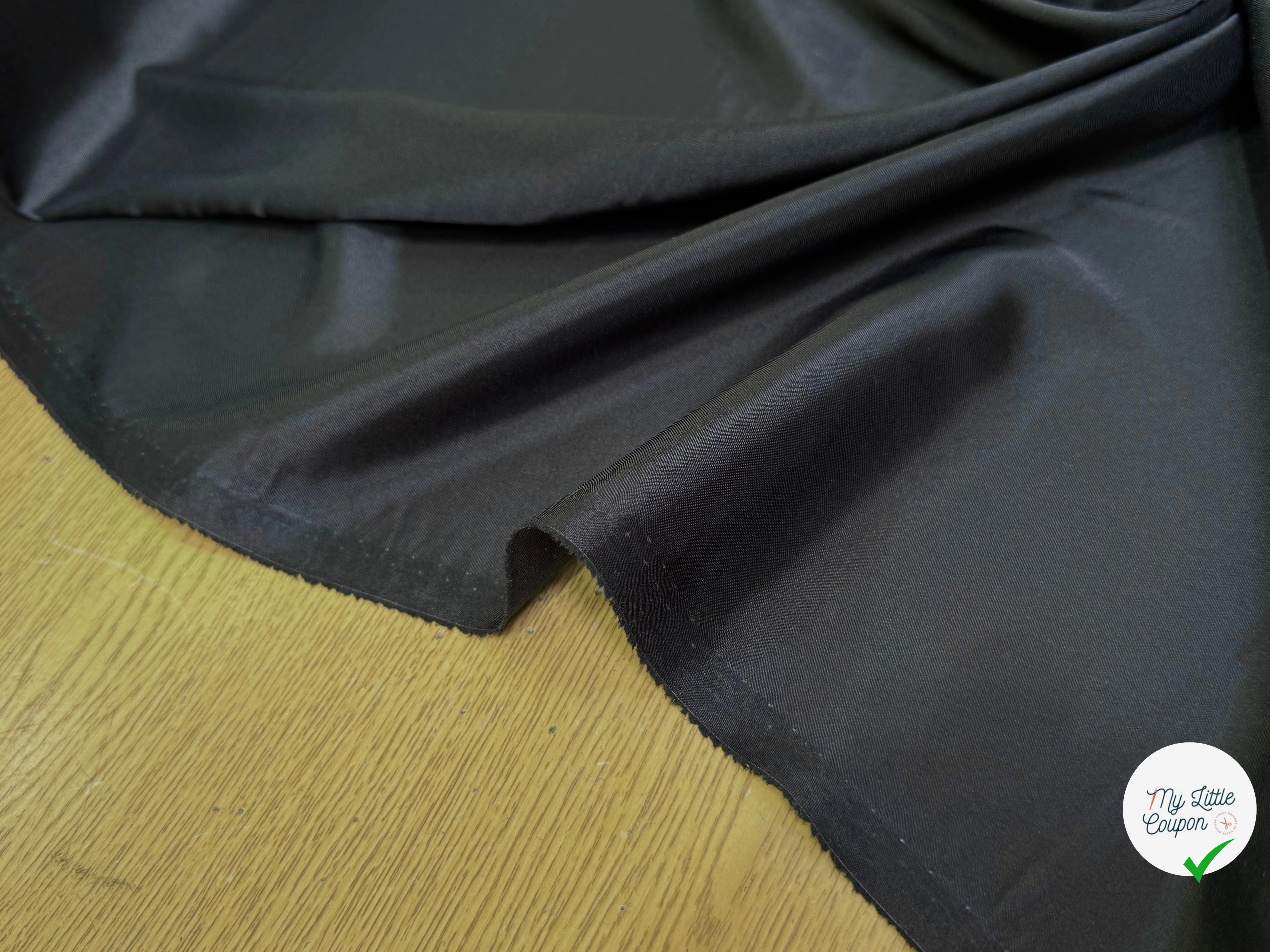 DOUBLURE 68% ACETATE LÉGÈREMENT SATINÉ NOIR ANTHRACITE - My Little Coupon
