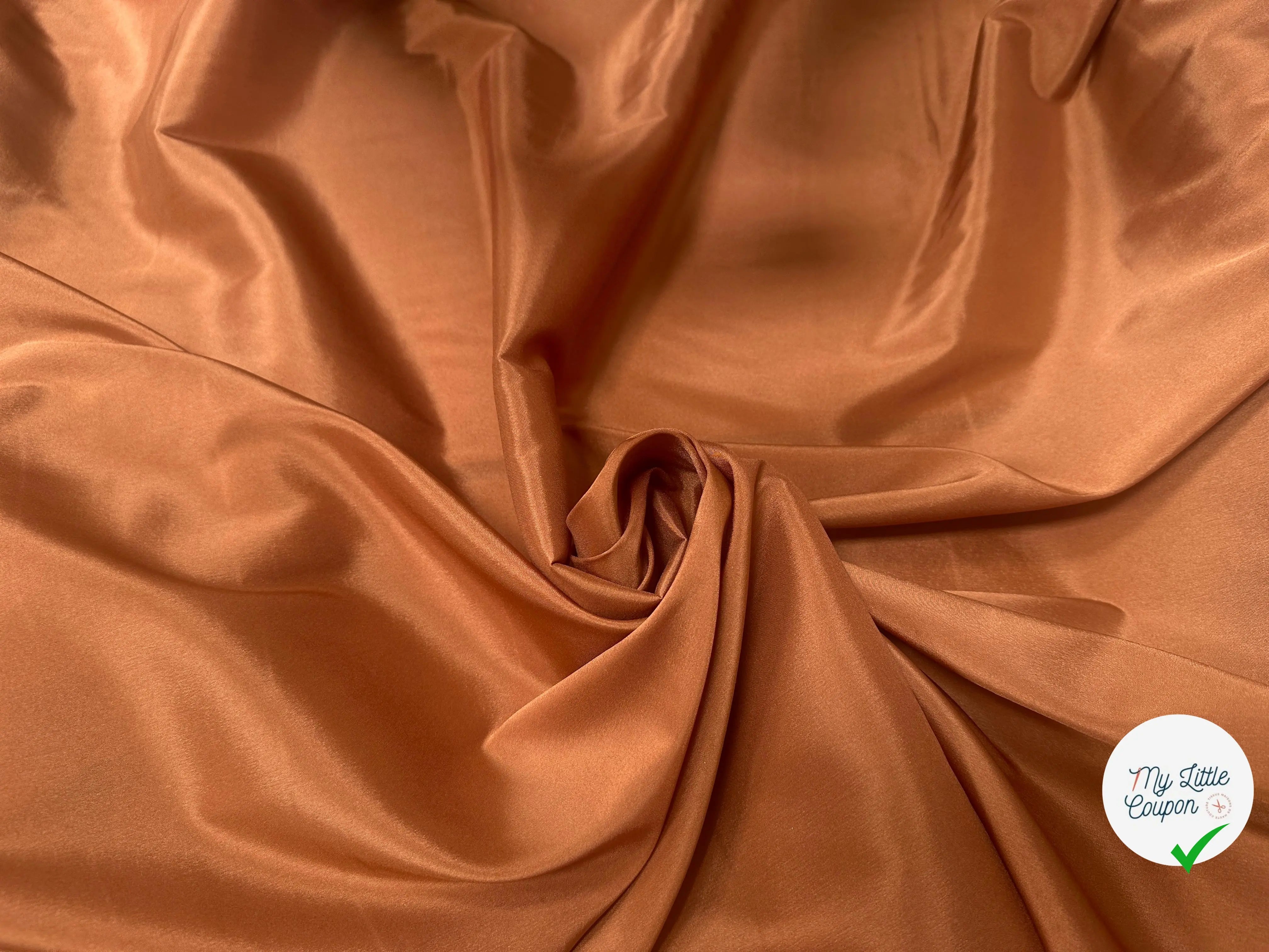 DOUBLURE ACETATE TAFFETAS CARAMEL - My Little Coupon