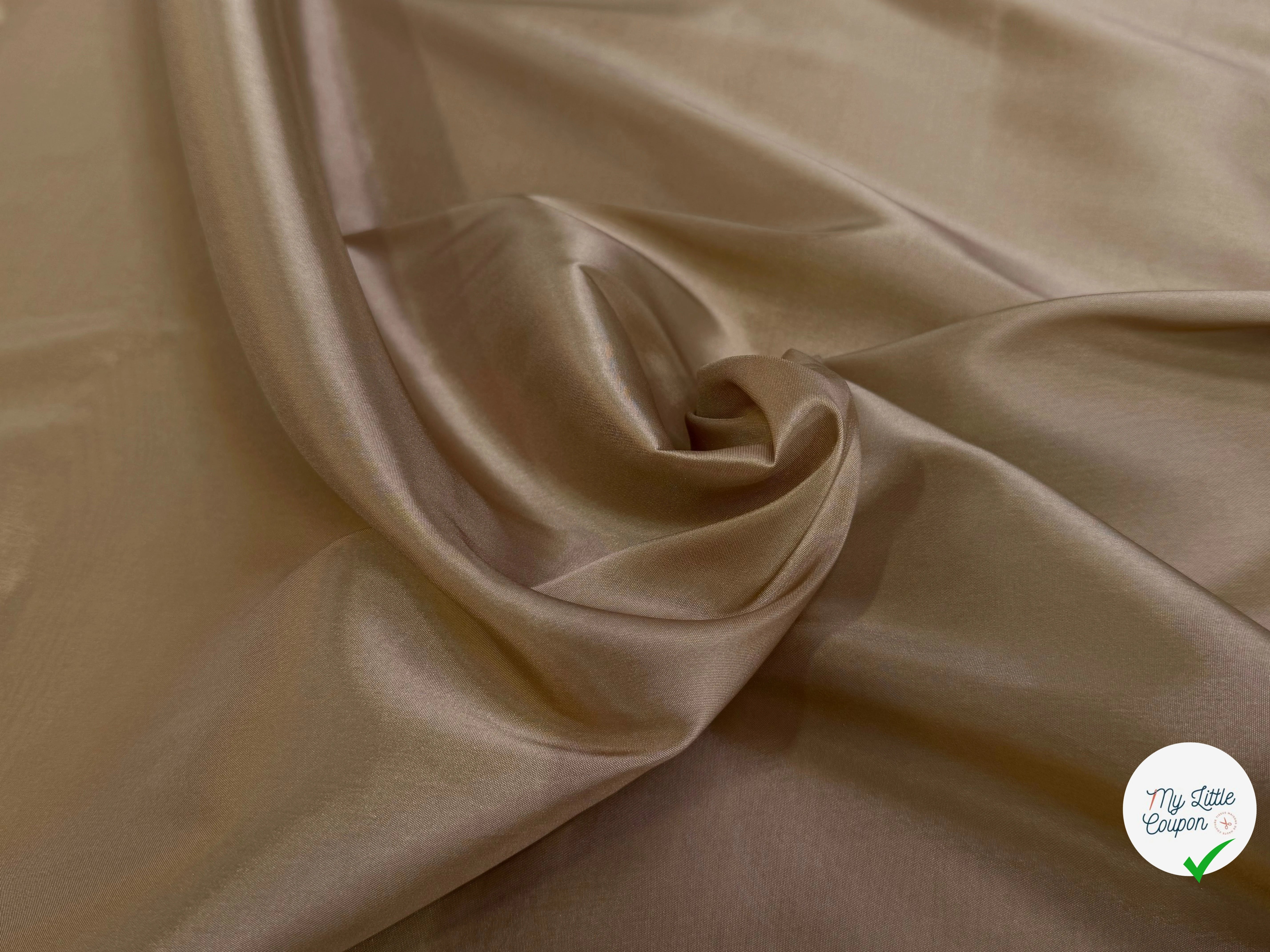 DOUBLURE BEIGE MARRONNÉ LÉGÈREMENT SATINÉE - My Little Coupon