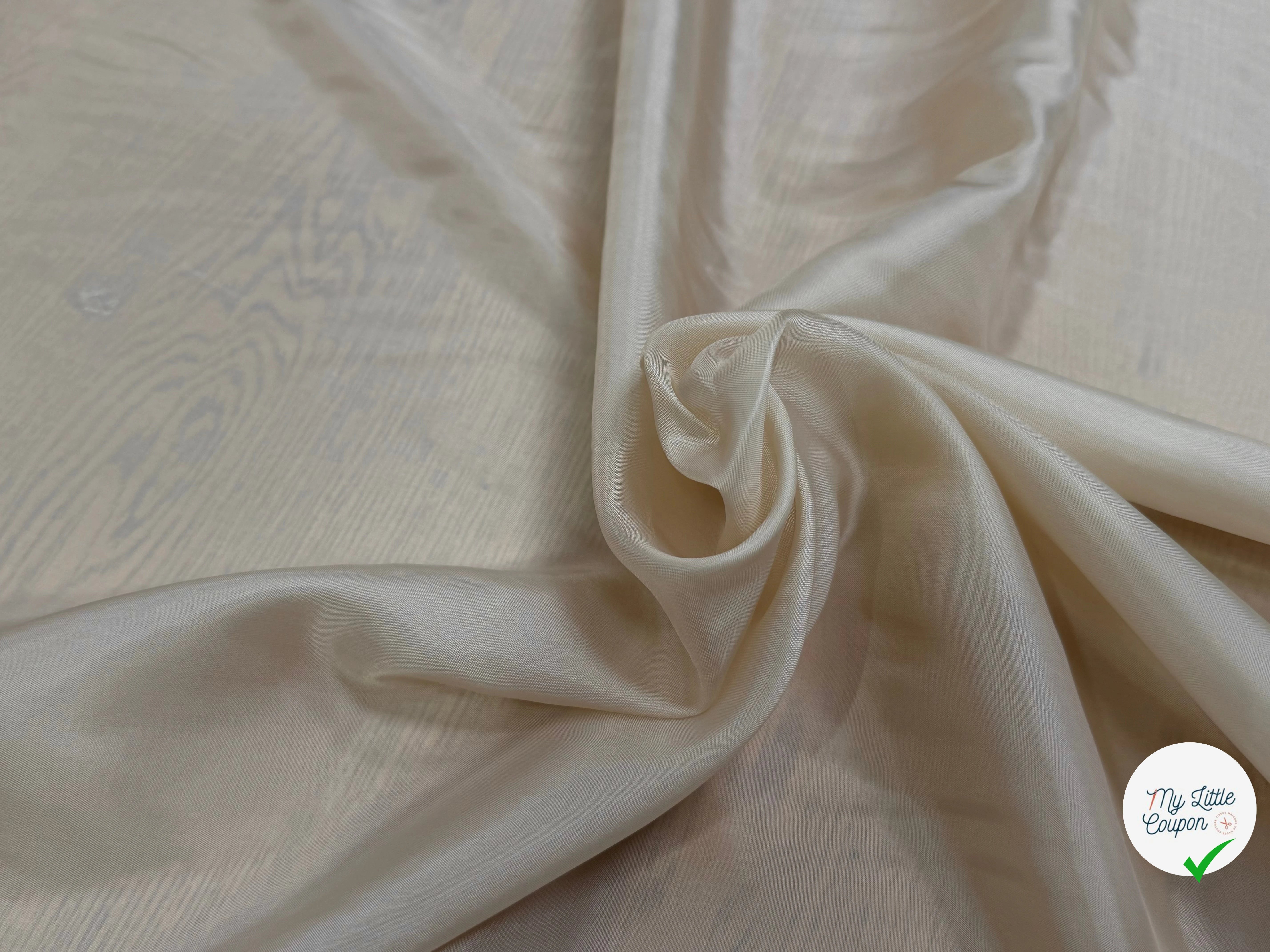DOUBLURE BEMBERG CUPRO FINE ET FROIDE BEIGE VANILLÉ - My Little Coupon