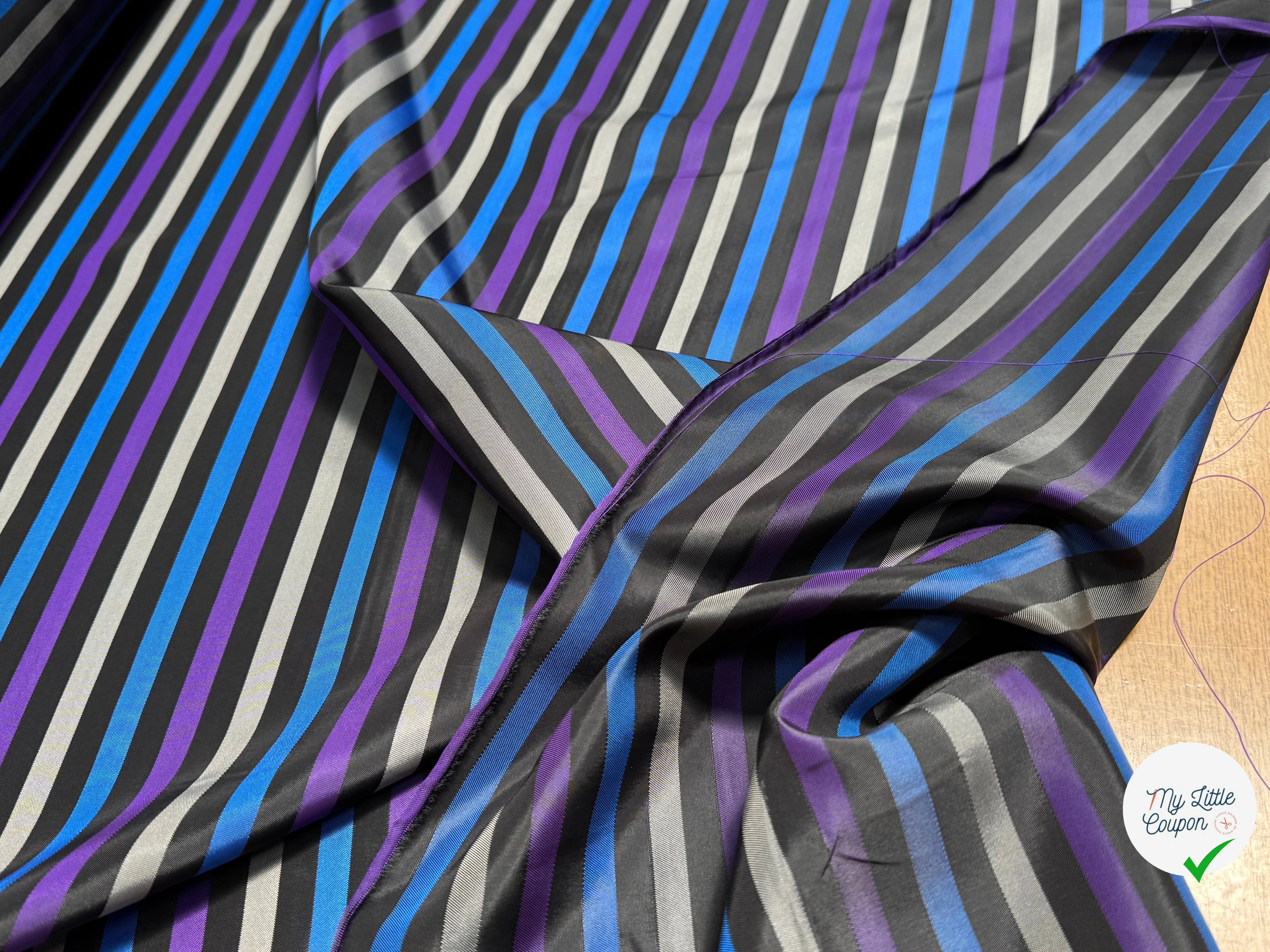 DOUBLURE CUPRO SUPERBE RAYURES MULTICOLORES - My Little Coupon