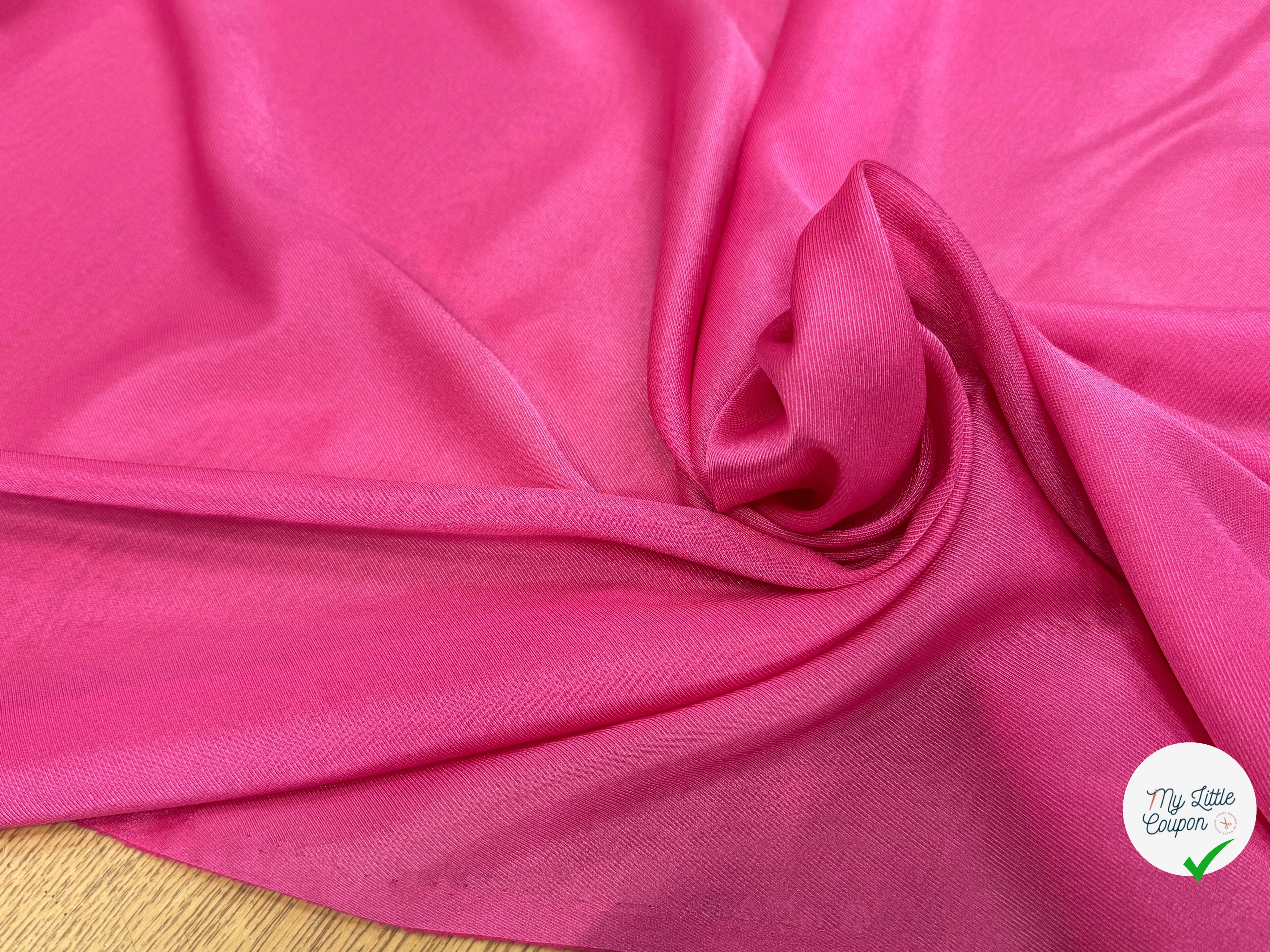 DOUBLURE ÉFFET DRILL FLUIDE ROSE BONBON - My Little Coupon