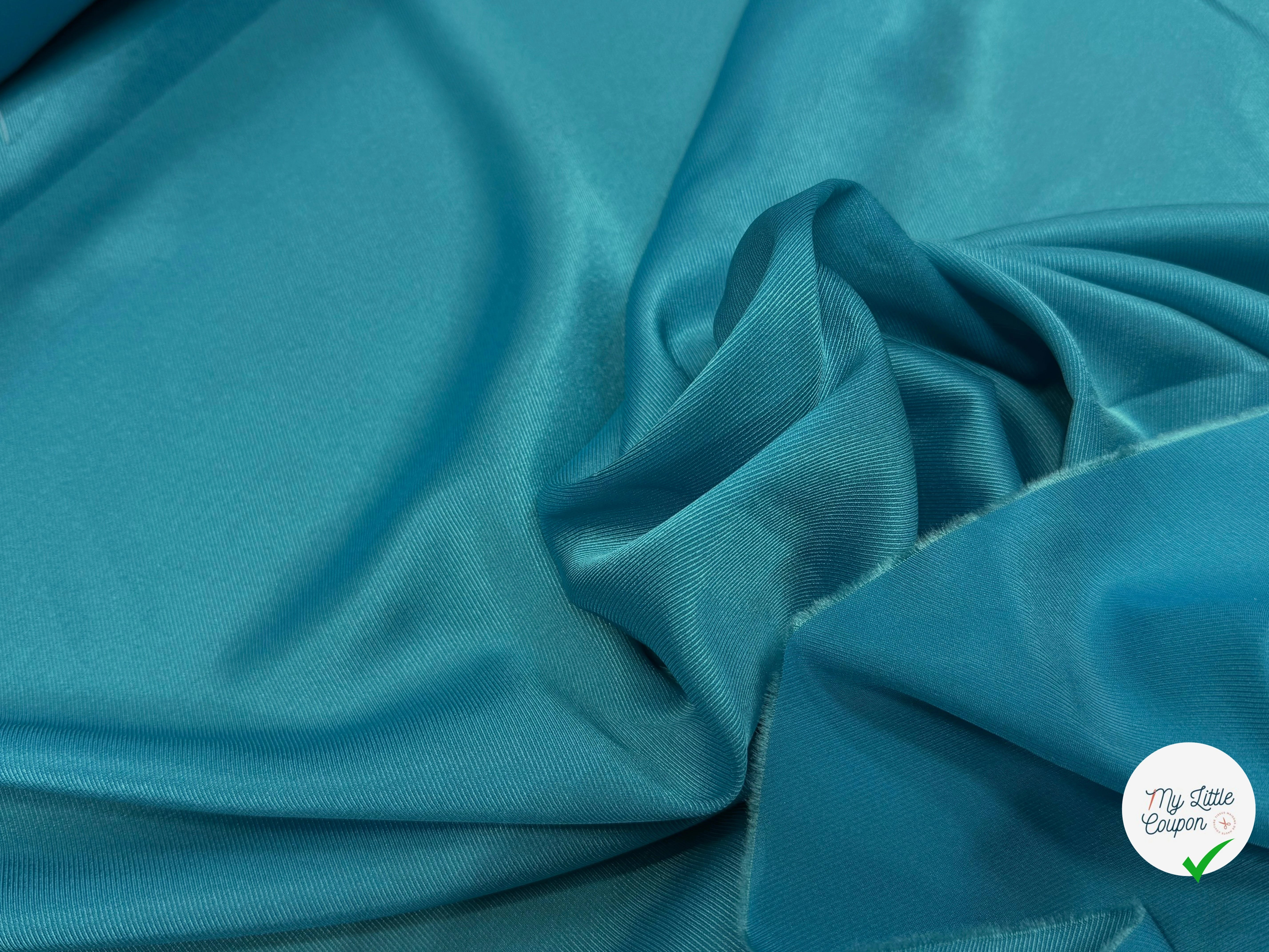 DOUBLURE ÉFFET DRILL FLUIDE TURQUOISE - My Little Coupon